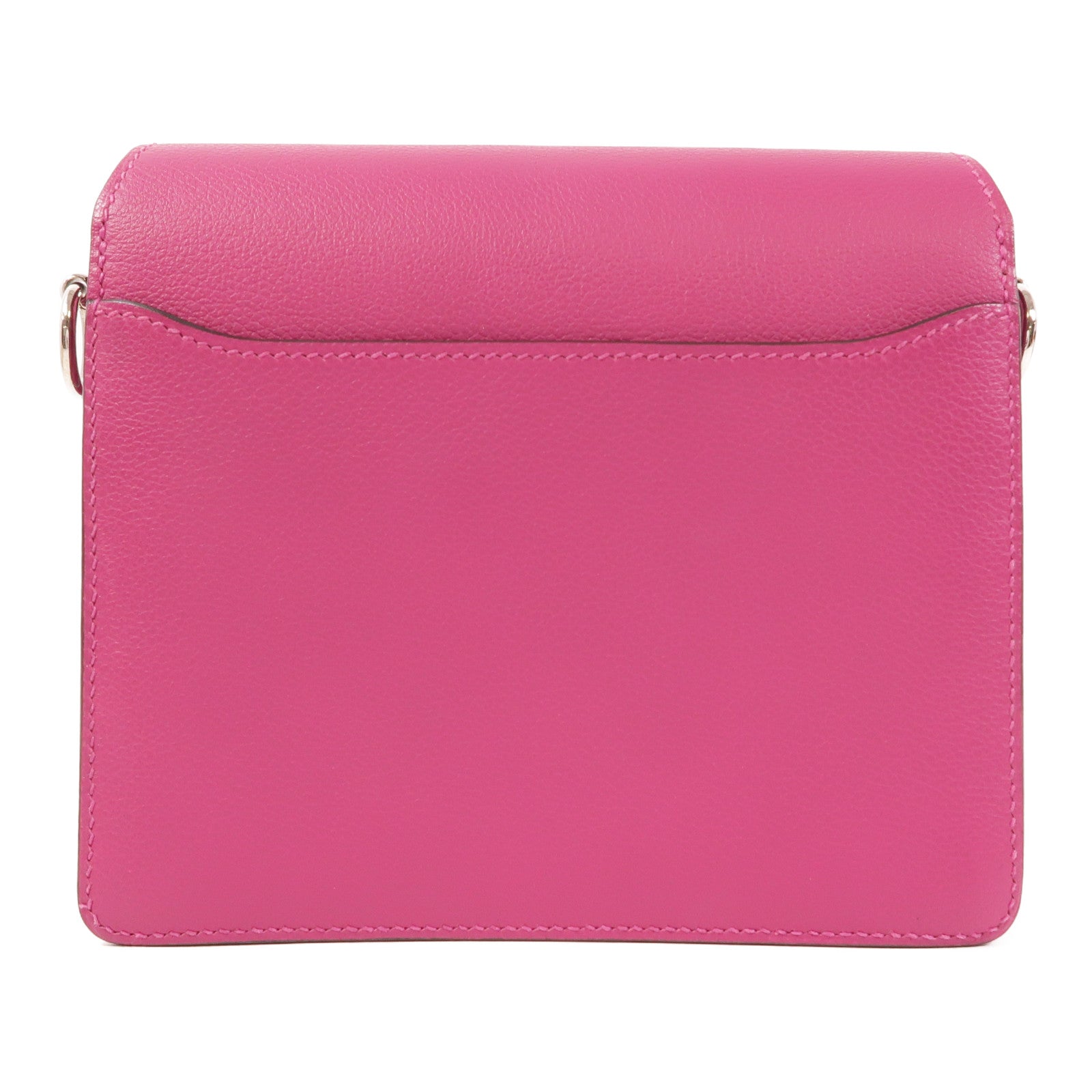 HERMES Evercolor皮革Mini Roulis銀扣肩背袋Anemone