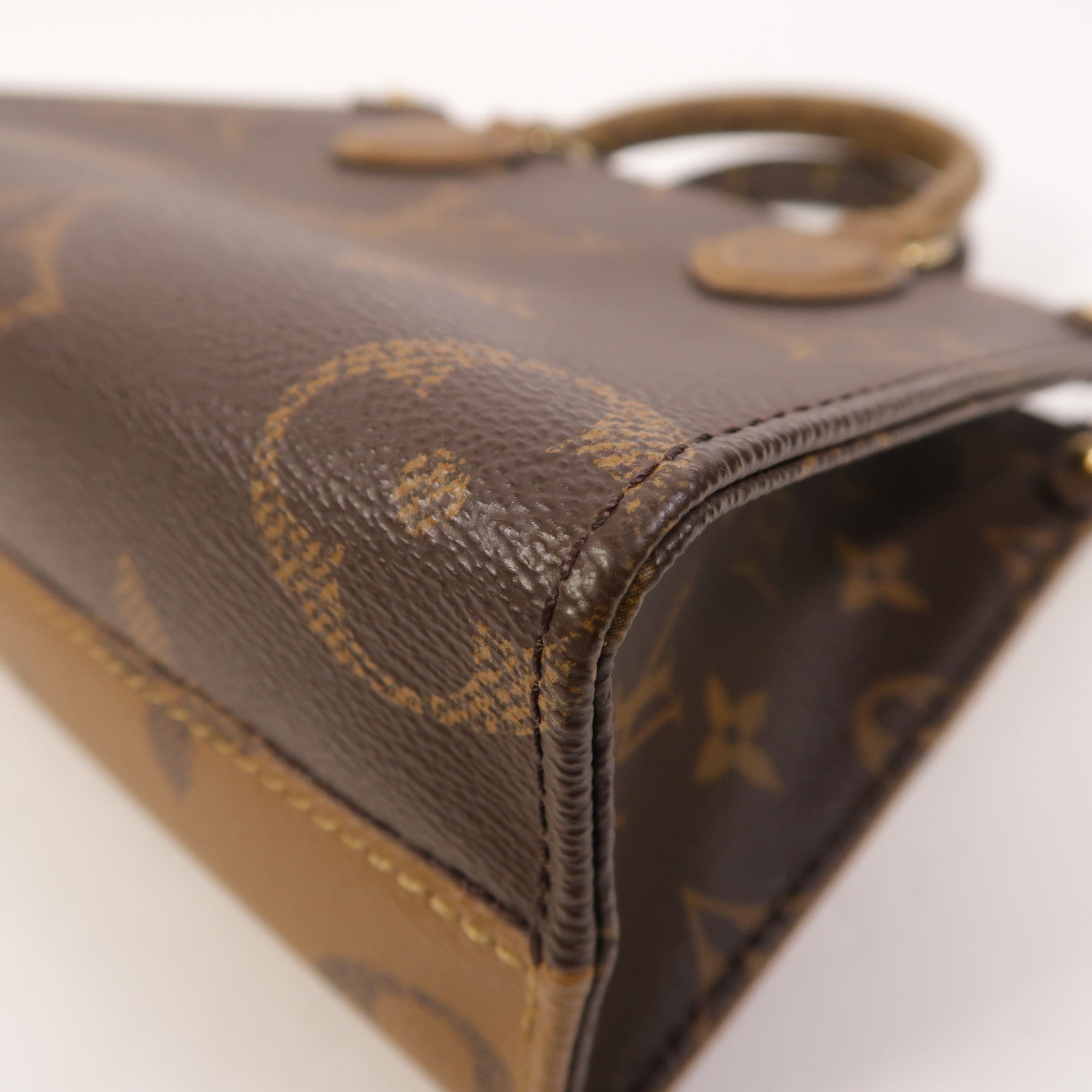LOUIS VUITTON Monogram Reverse On The Go BB金扣手挽肩背兩用袋