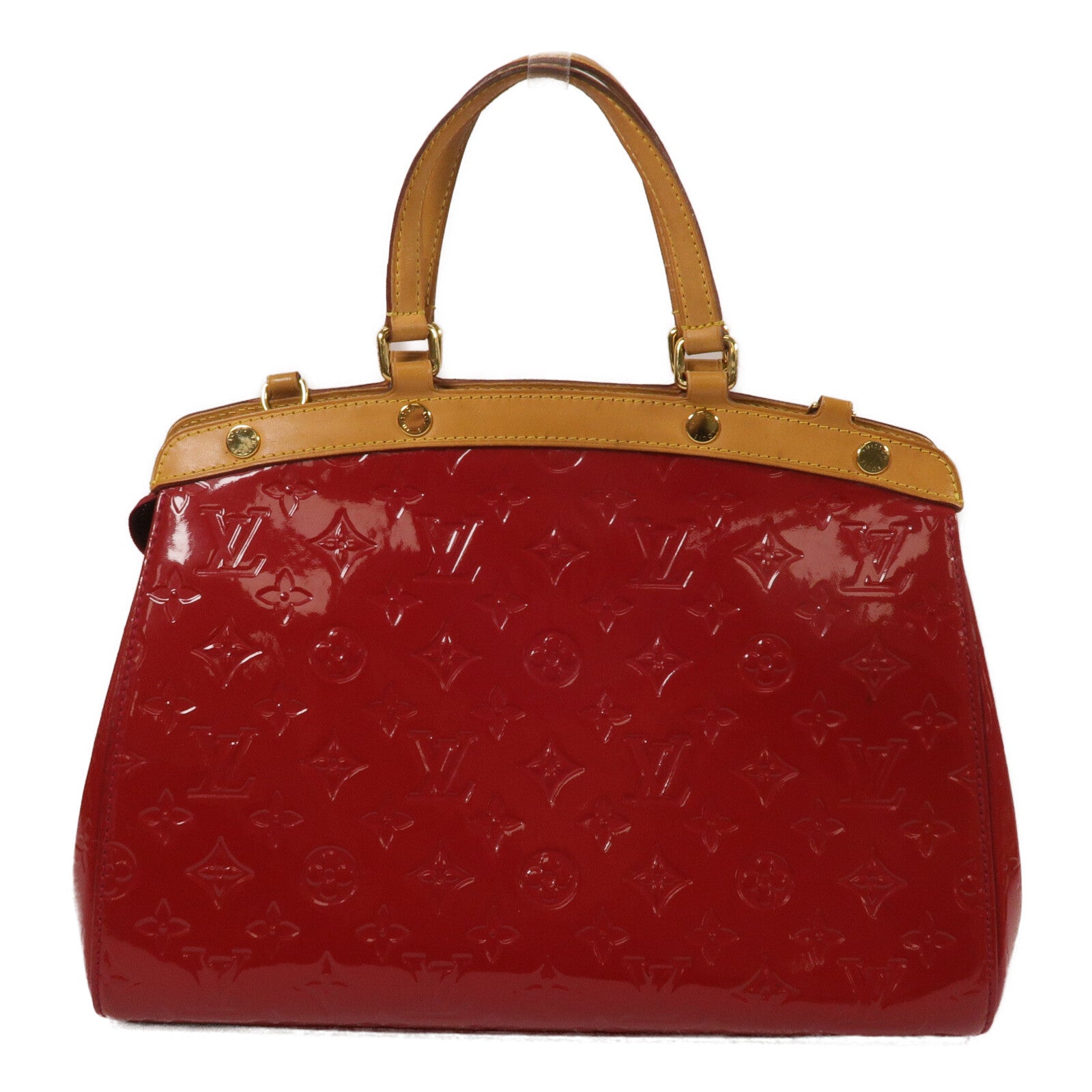 LOUIS VUITTON Mono-Vernis Brea MM手挽肩背兩用袋紅色