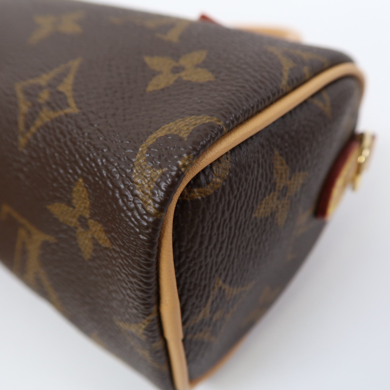 LOUIS VUITTON Monogram Nano Speedy金扣手挽肩背兩用袋啡色