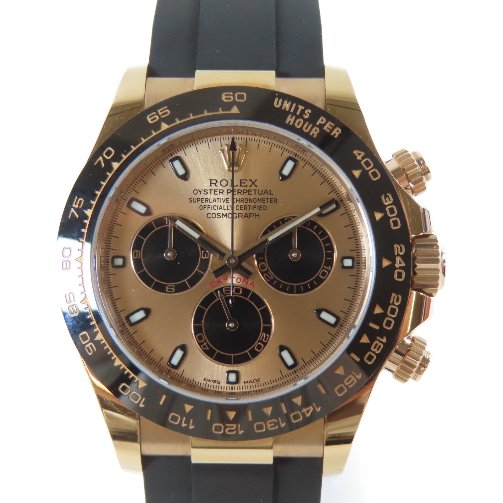 ROLEX Daytona 18K玫瑰金/橡膠手錶自動機芯銅色