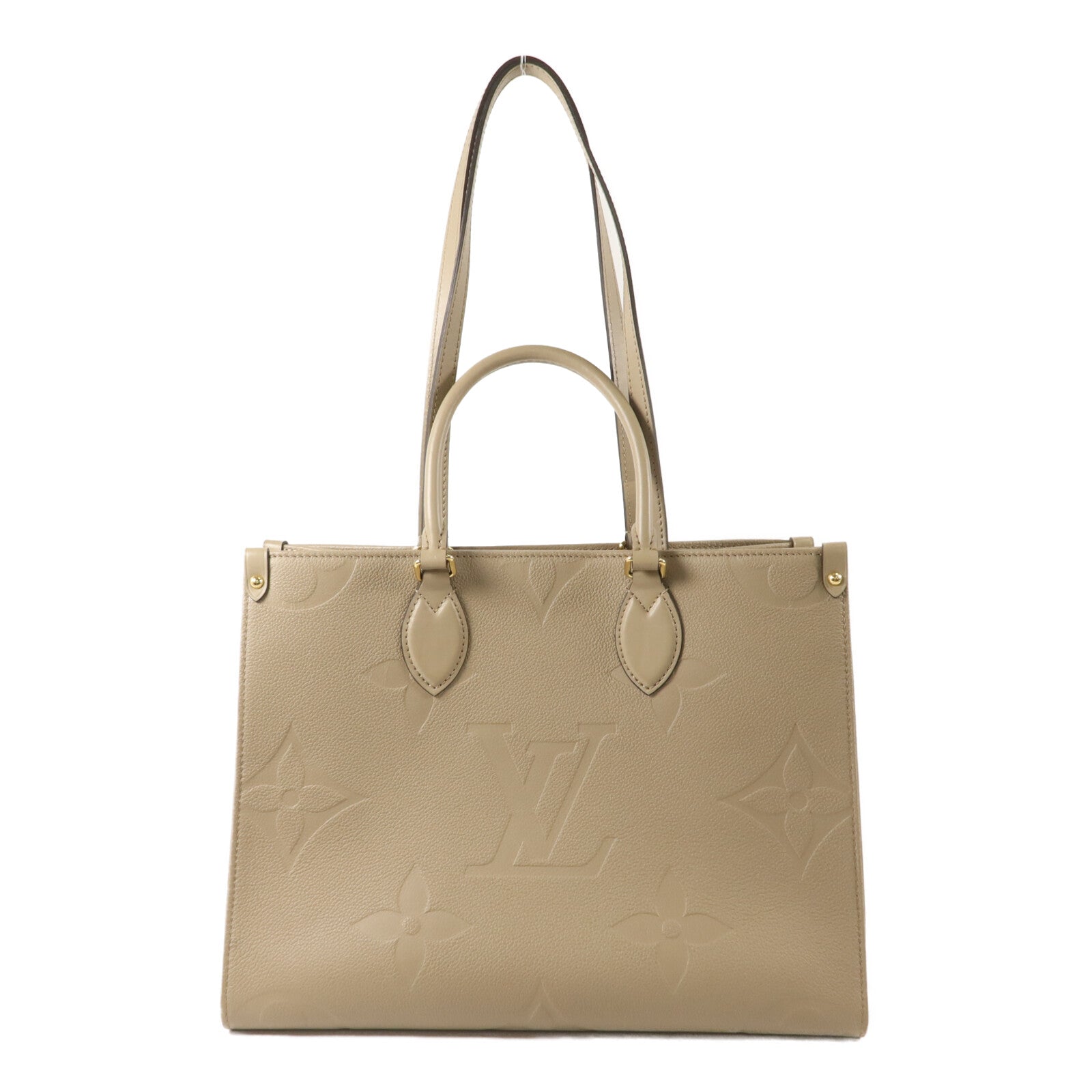 LOUIS VUITTON Monogram Empreinte On The Go MM金扣手挽肩背兩用袋