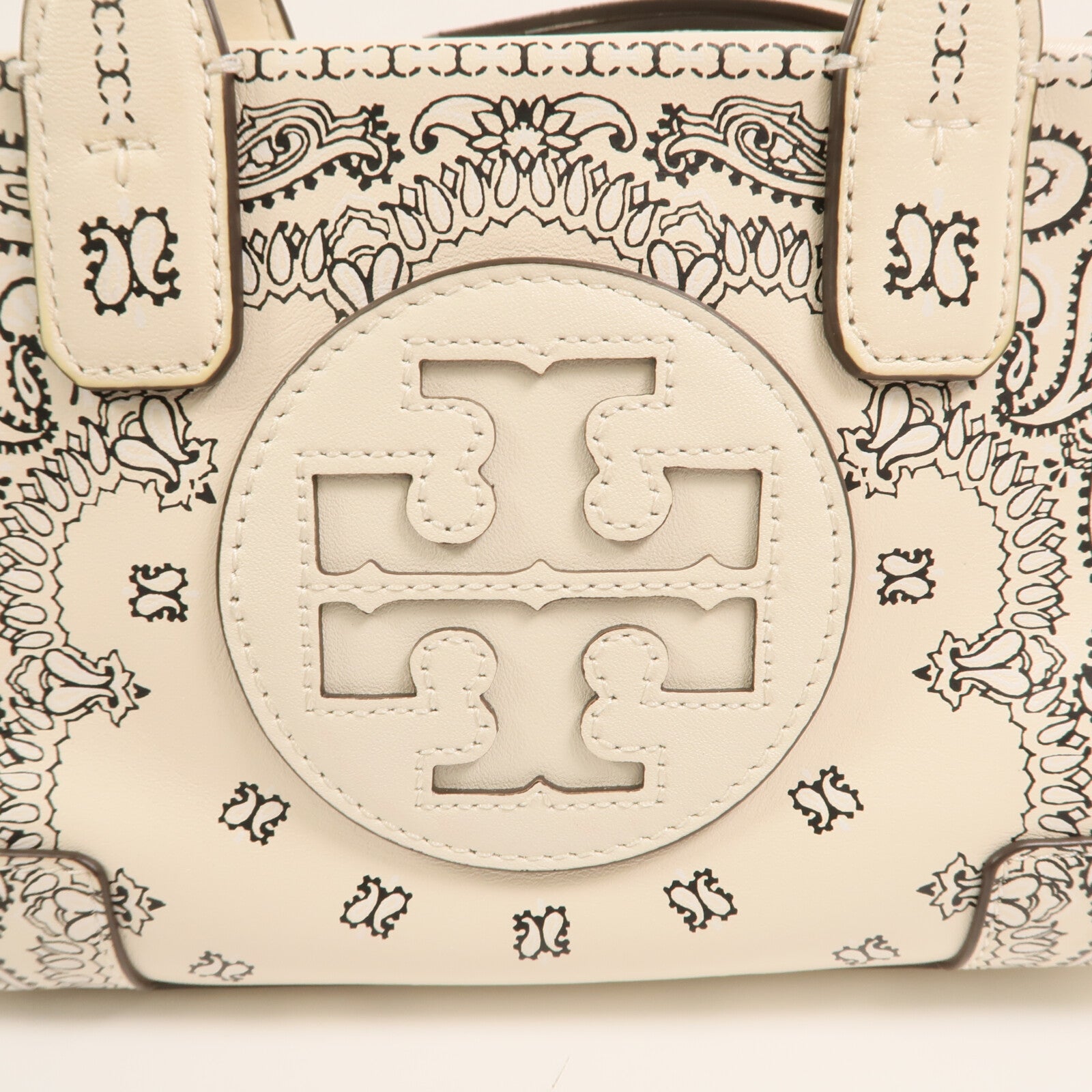 Tory Burch 皮革Ella Micro Tote Bag銀扣手挽肩背兩用袋