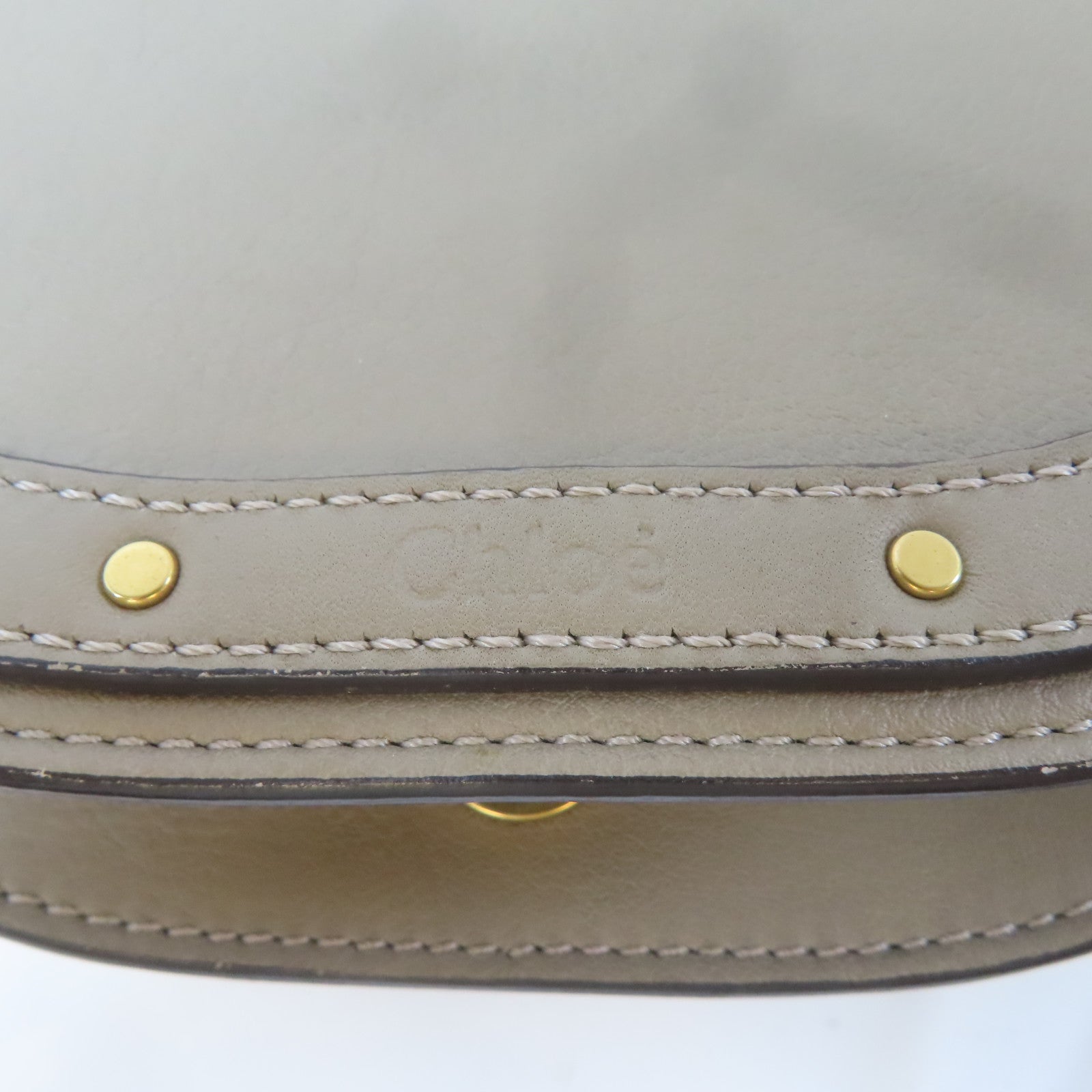 Chloe 牛皮皮革Nile Bag金扣手挽肩背兩用袋啡色