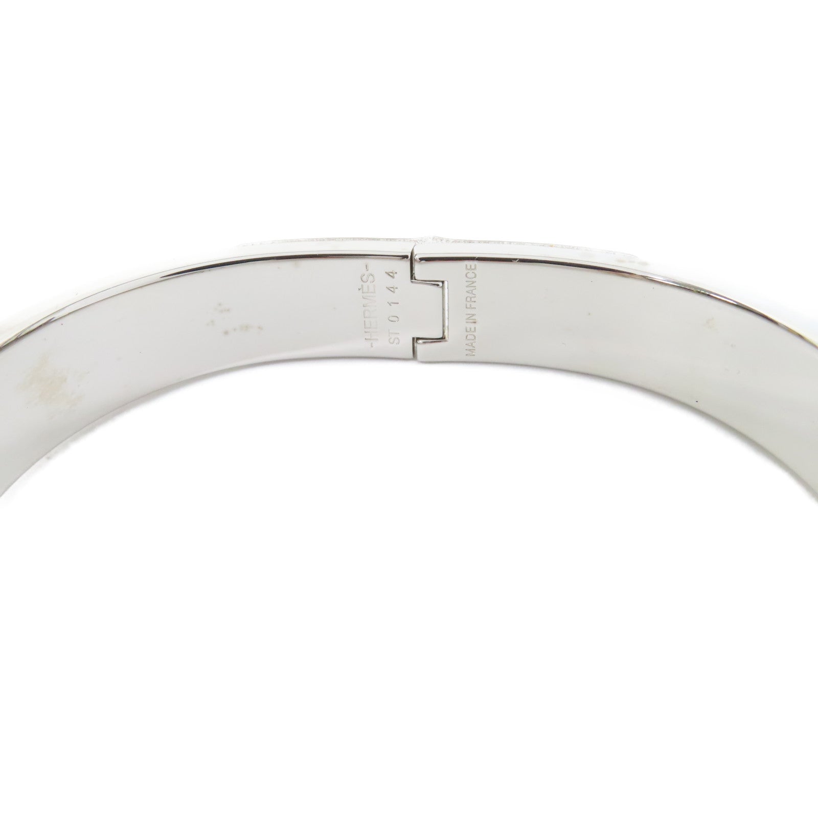HERMES 金屬Clic H Bracelet手鐲紅色/白色