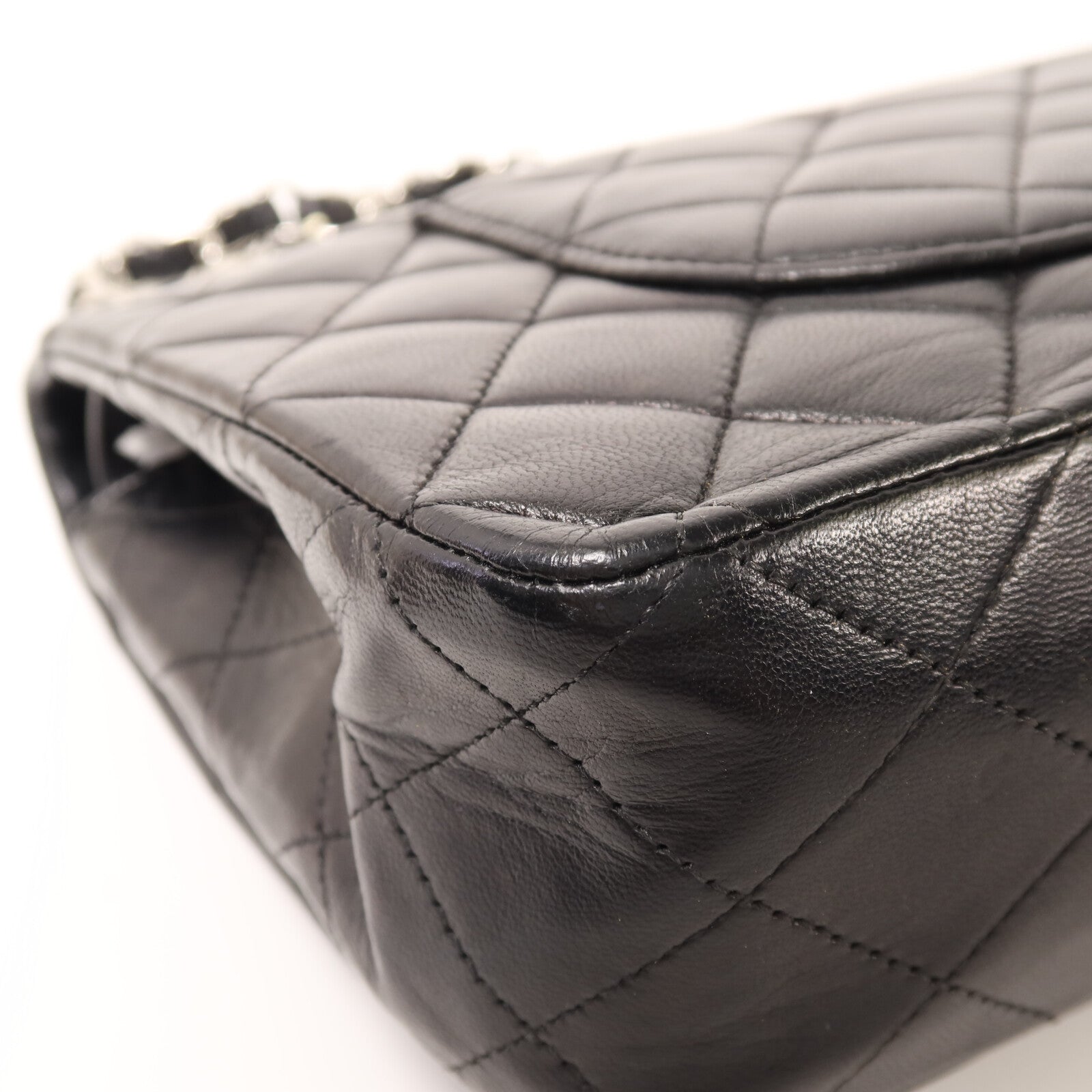 CHANEL 羊皮皮革Classic 25銀扣鏈帶肩背袋