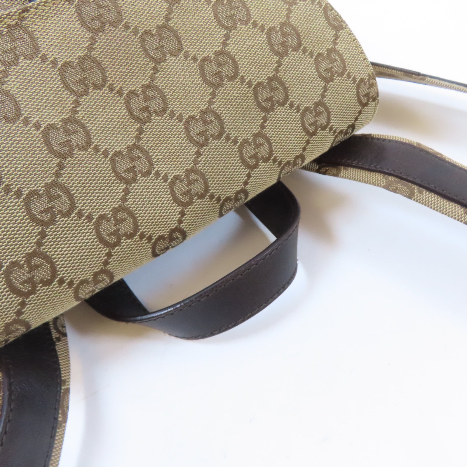 GUCCI 帆布GG Supreme BackPack銀扣背包啡色