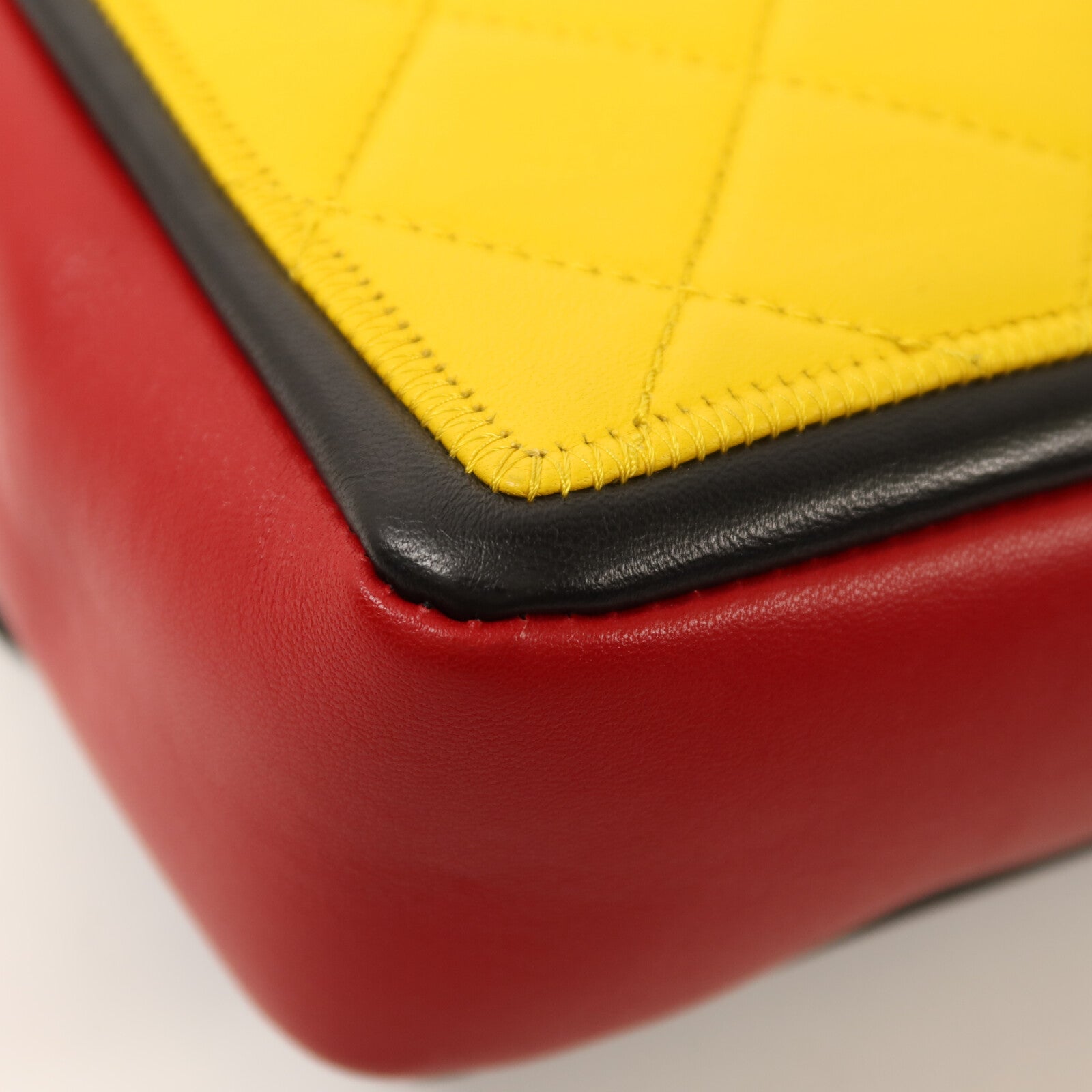 CHANEL 羊皮皮革Colorblock Medium Flap Bag金扣鏈帶肩背袋