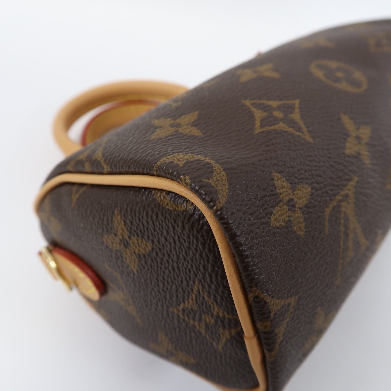 LOUIS VUITTON Monogram Nano Speedy金扣手挽肩背兩用袋啡色