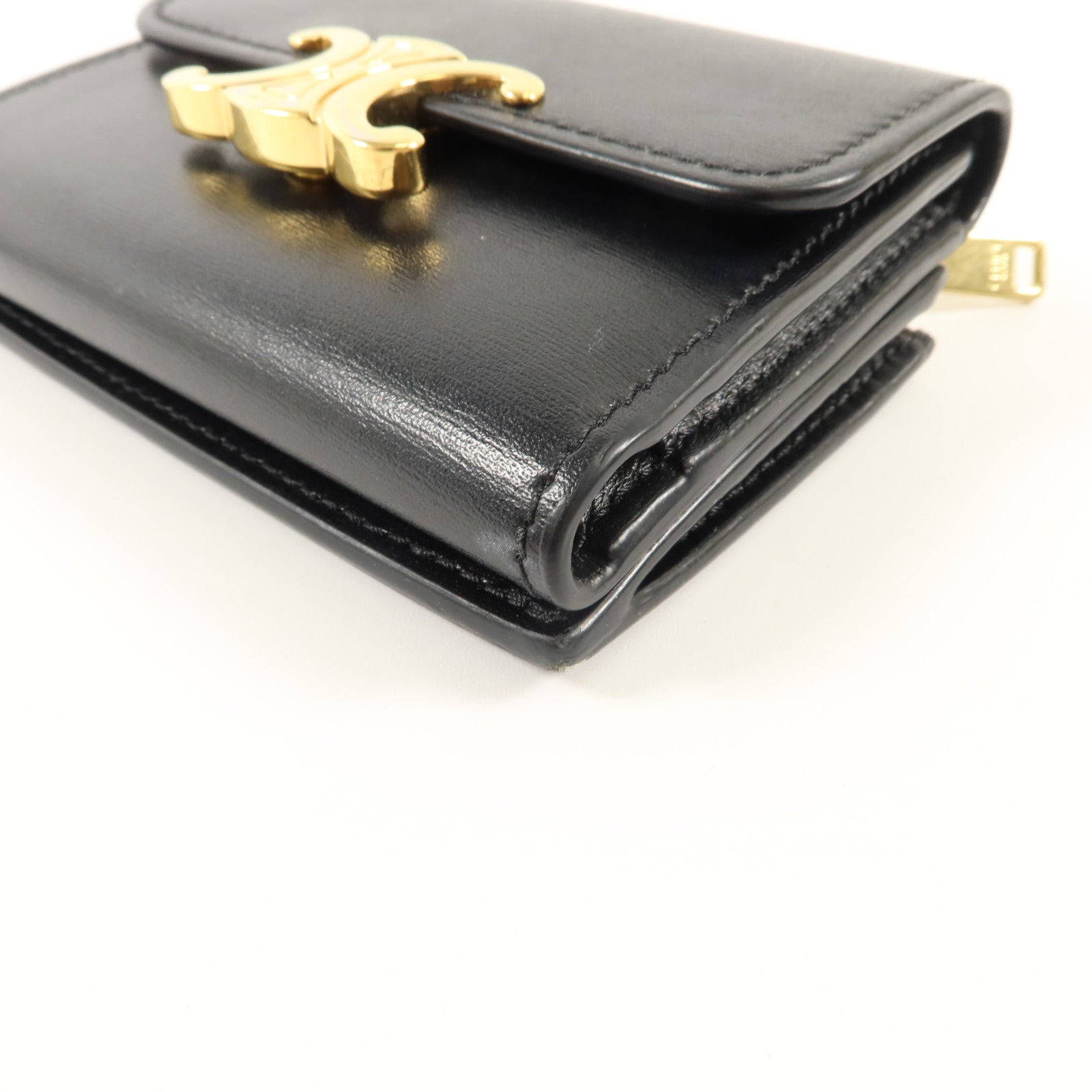 CELINE 牛皮皮革Triomphe Compact Wallet錢包