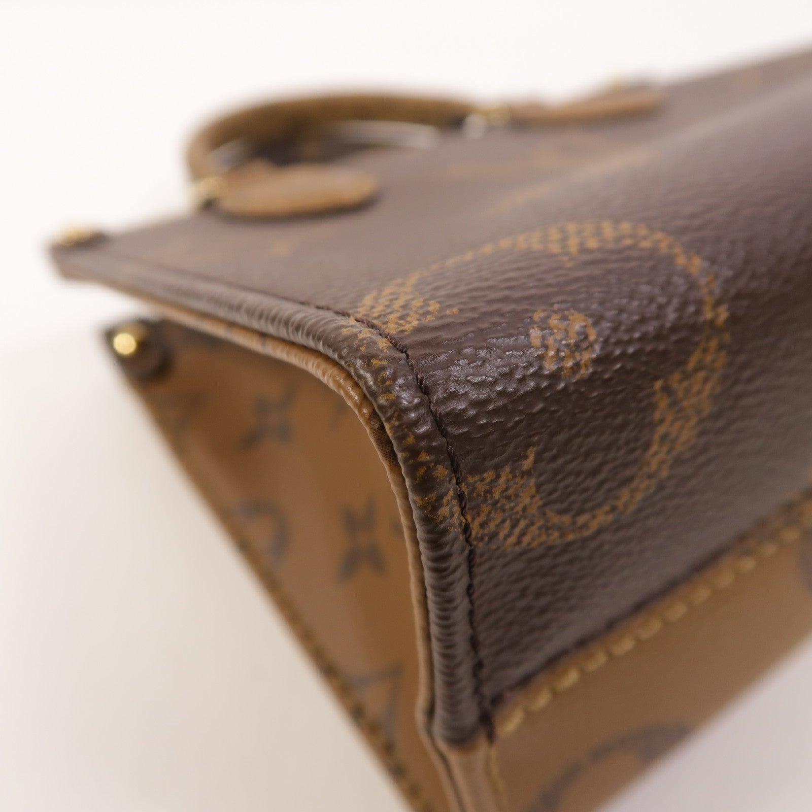 LOUIS VUITTON Monogram Reverse On The Go BB金扣手挽肩背兩用袋