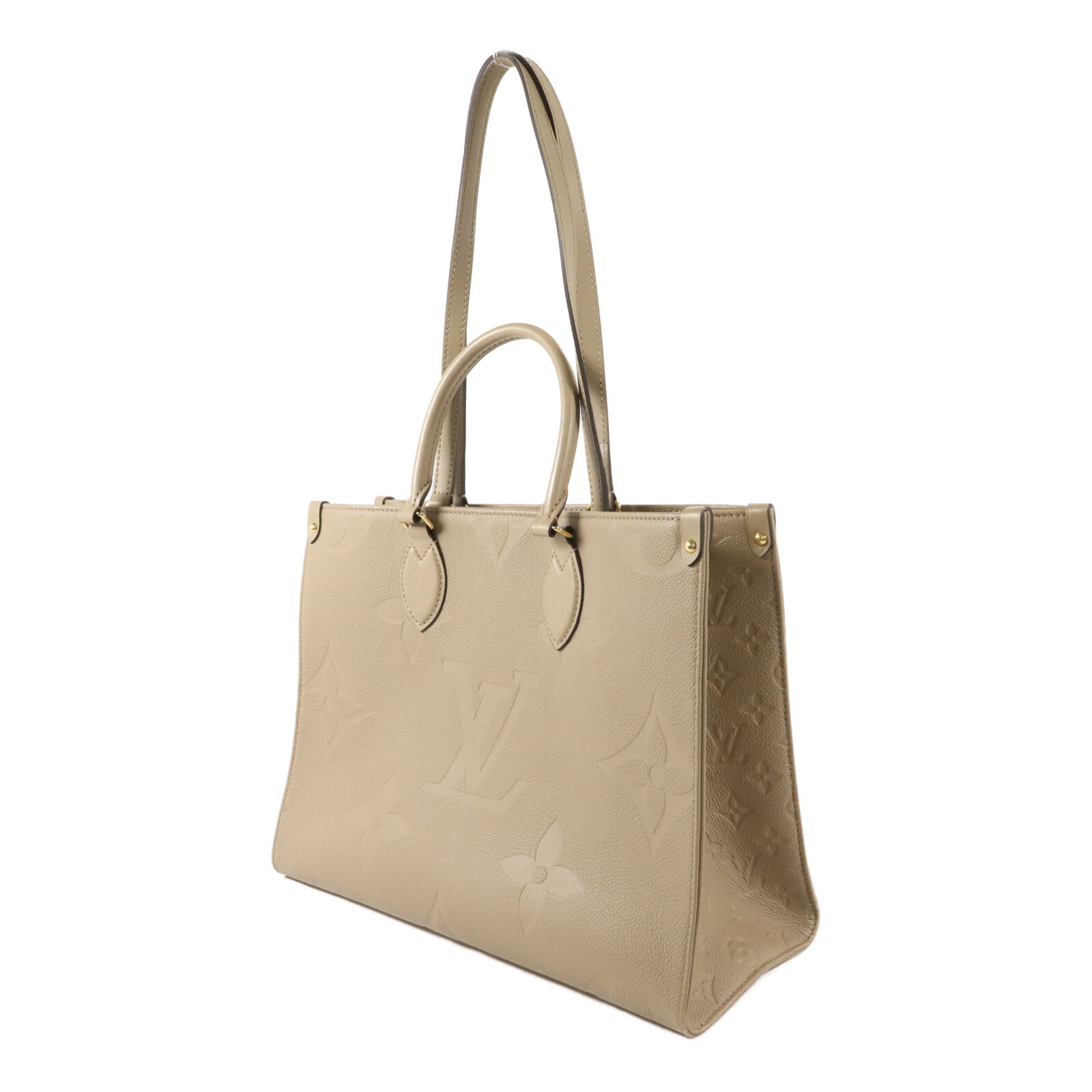 LOUIS VUITTON Monogram Empreinte On The Go MM金扣手挽肩背兩用袋