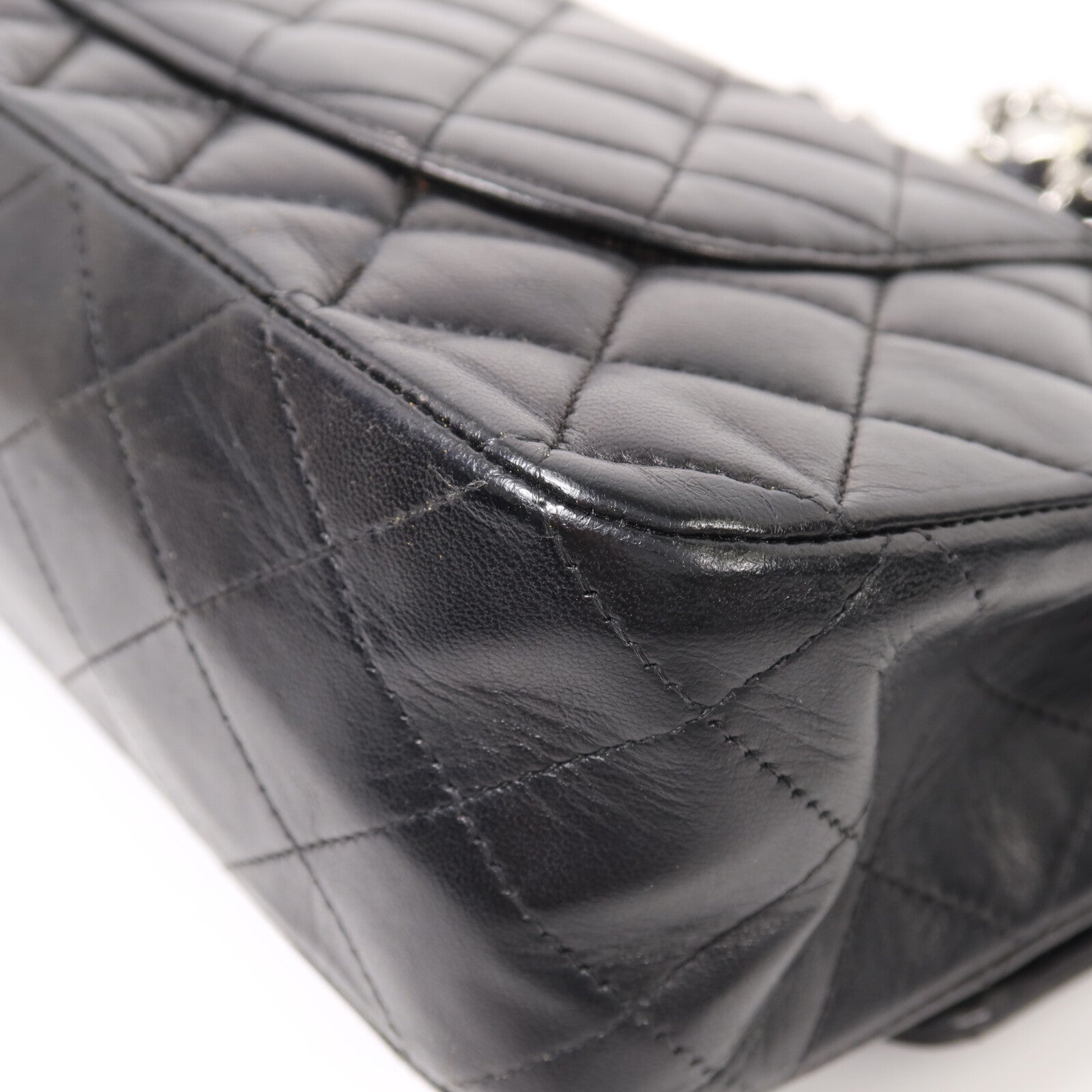 CHANEL 羊皮皮革Classic 25銀扣鏈帶肩背袋