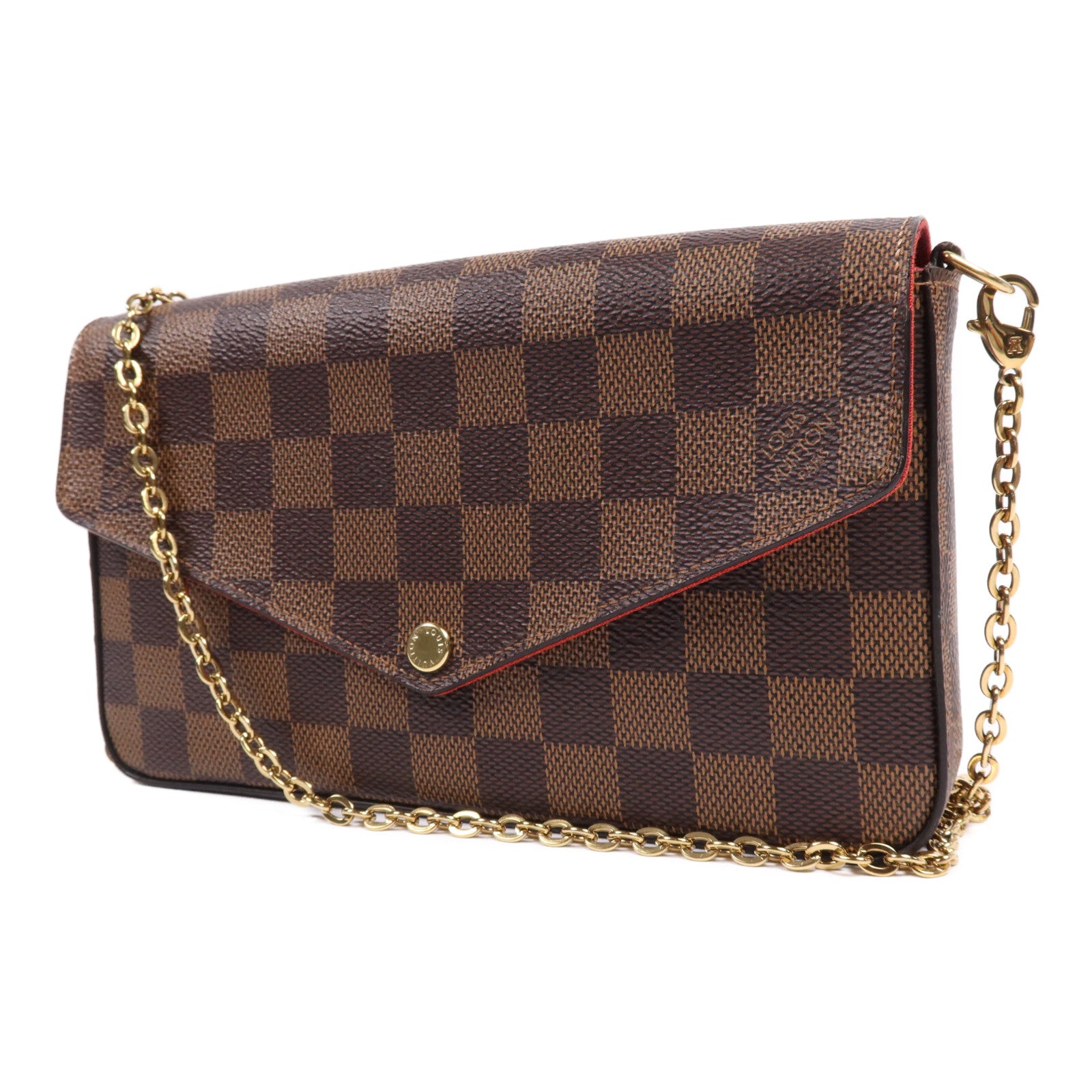 LOUIS VUITTON Damier Ebene Pochette Felicie金扣肩背袋