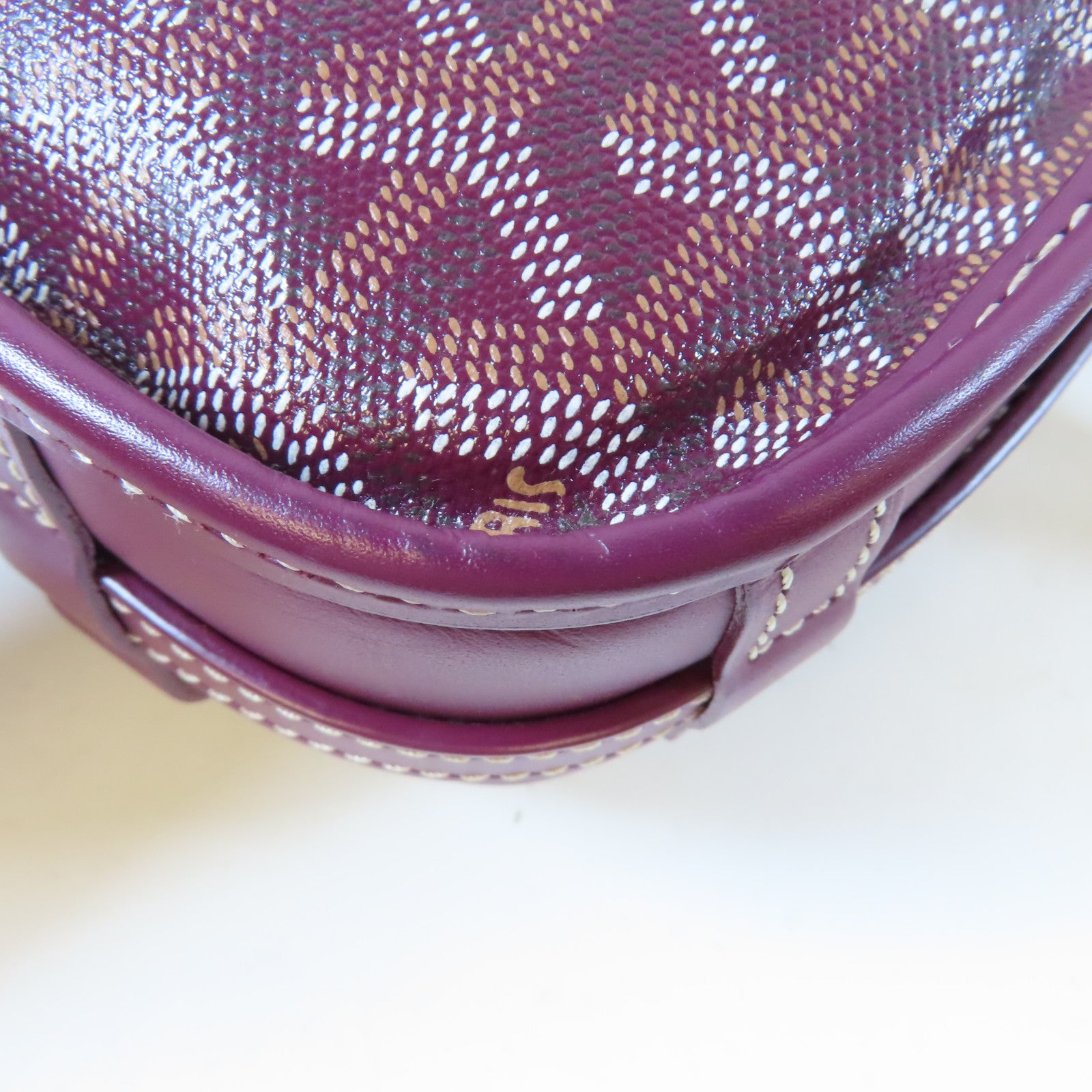 GOYARD 塗層帆布Belvedere銀扣肩背袋紫色