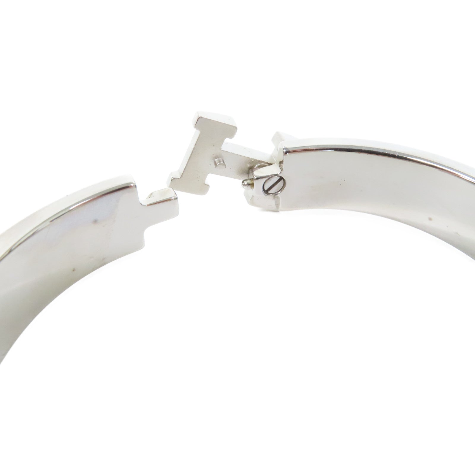 HERMES 金屬Clic H Bracelet手鐲紅色/白色