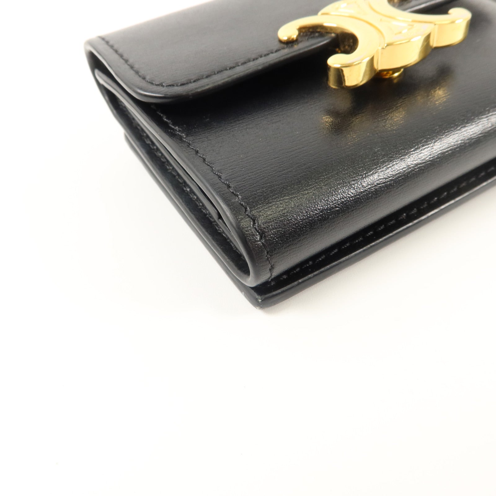 CELINE 牛皮皮革Triomphe Compact Wallet錢包