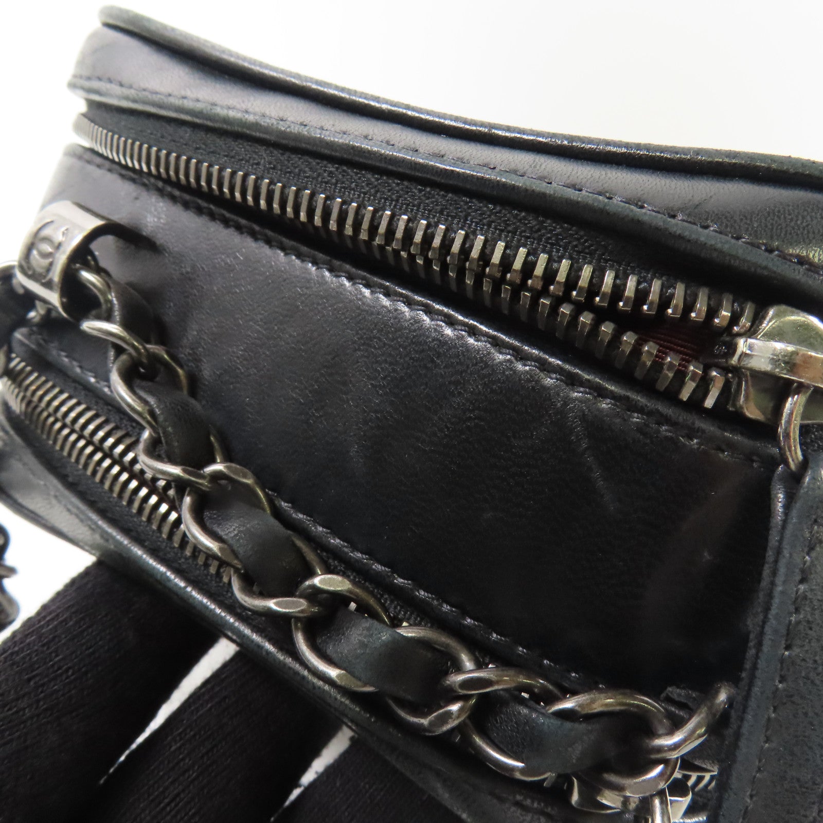 CHANEL 牛皮皮革Chain Shoulder Bag銀扣鏈帶肩背袋
