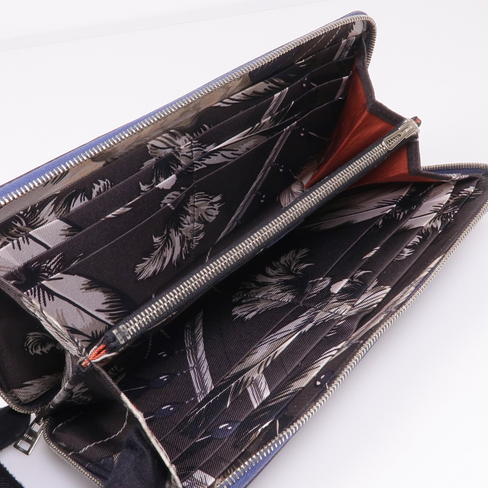 HERMES Epsom皮革Silk-In Azap Long銀扣長錢包Bleu Saphir