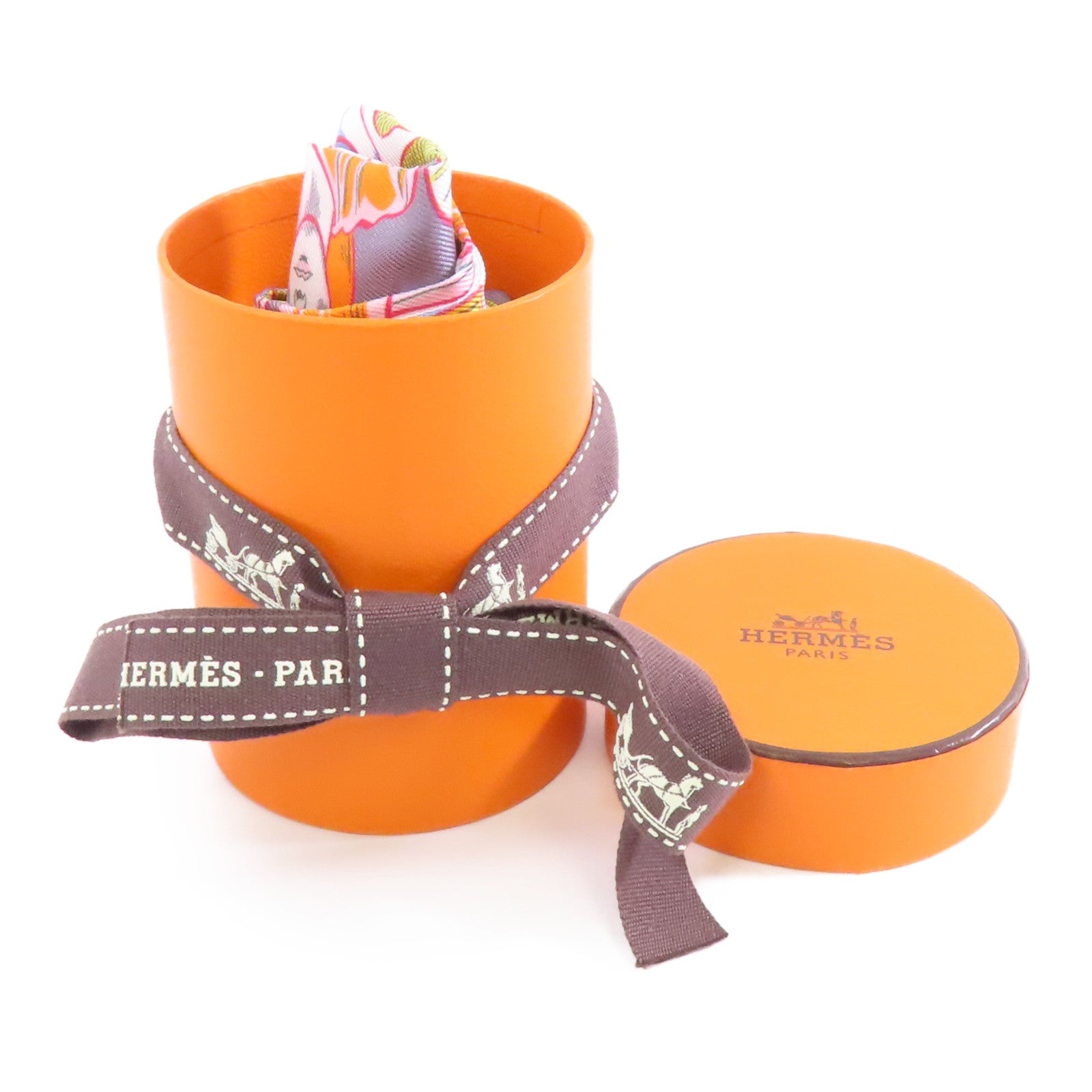 HERMES 絲質Twilly絲巾灰色