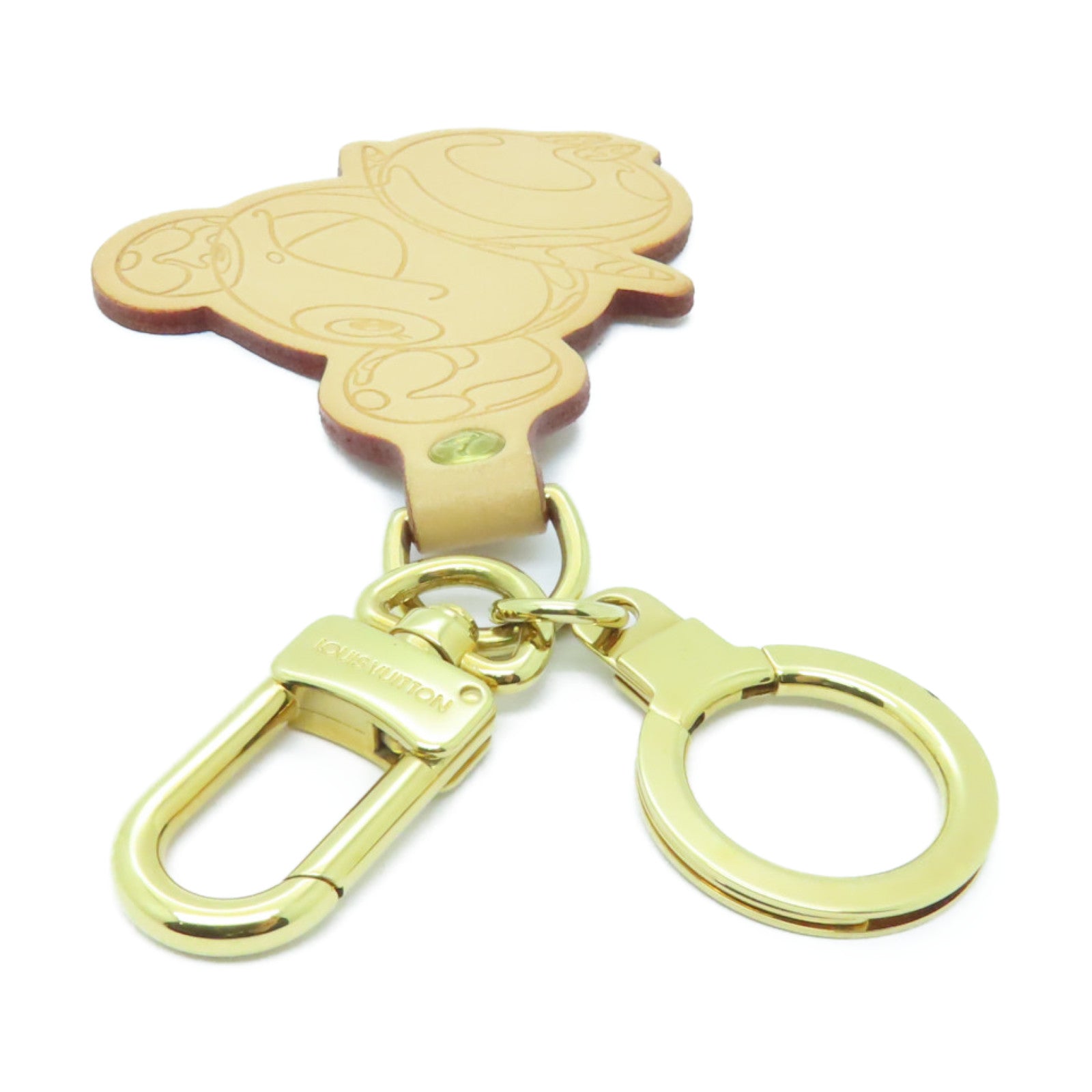 LOUIS VUITTON 【激減優惠】皮革Key Ring金扣鎖匙扣棕色