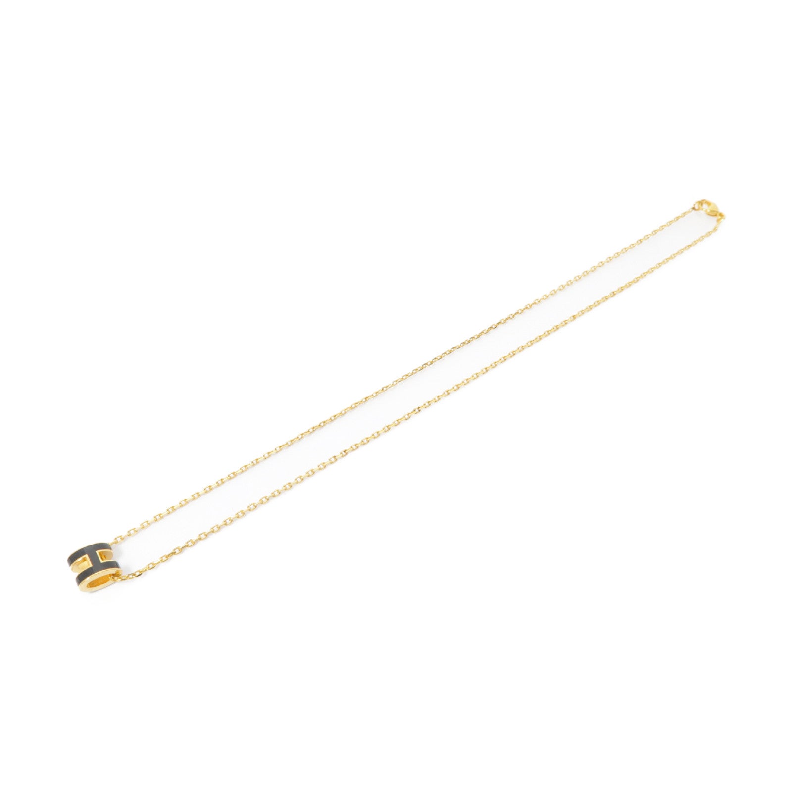 HERMES 金屬Pop H Mini Necklace項鍊黑色/金色