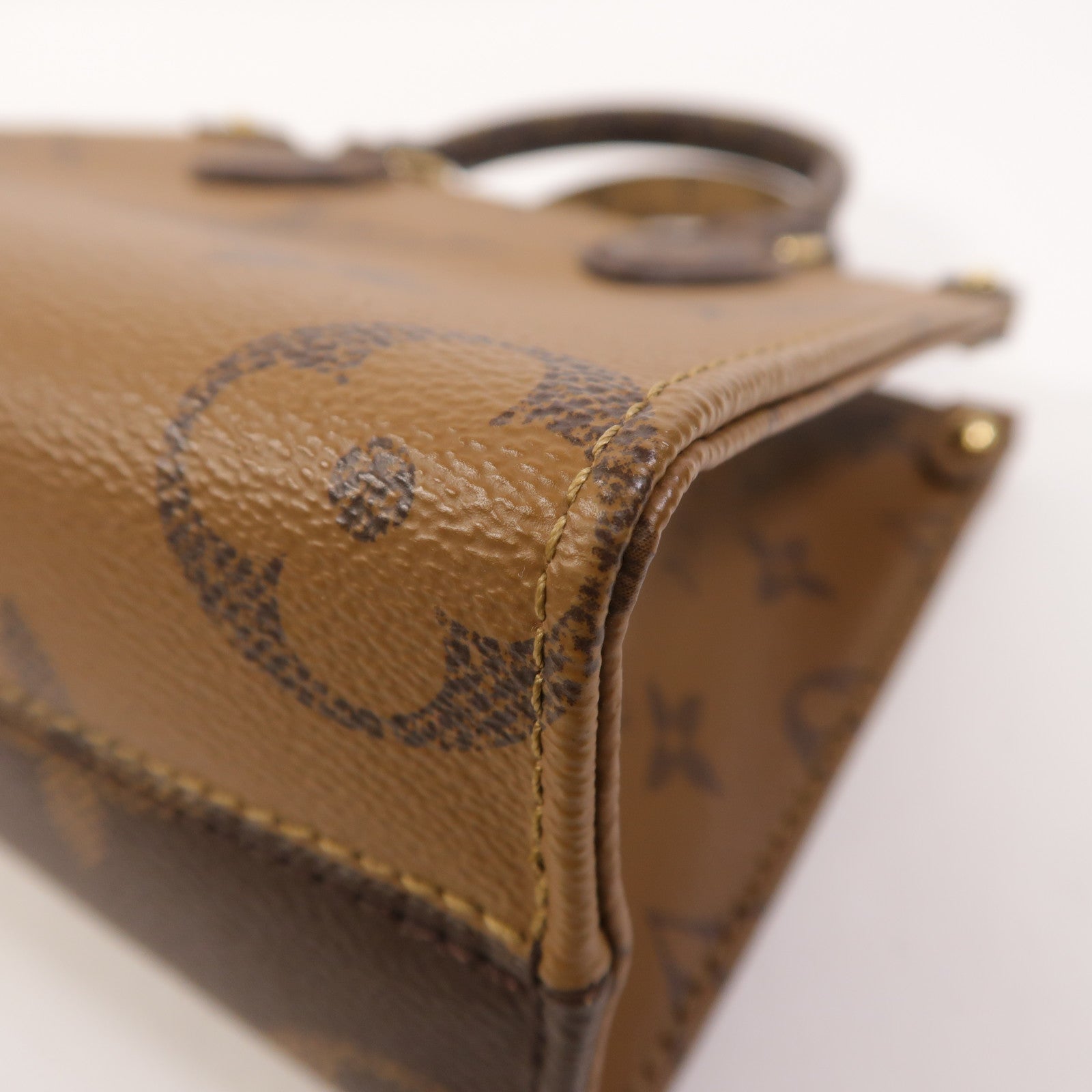 LOUIS VUITTON Monogram Reverse On The Go BB金扣手挽肩背兩用袋