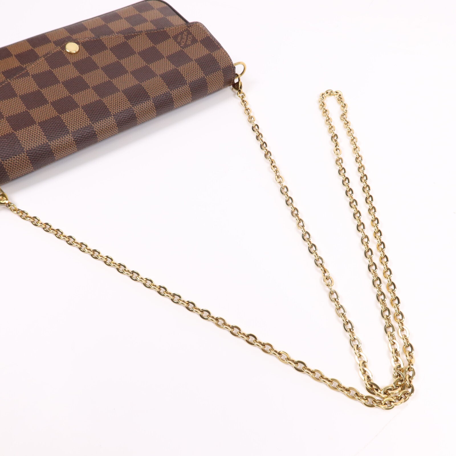 LOUIS VUITTON Damier Ebene Pochette Felicie金扣肩背袋