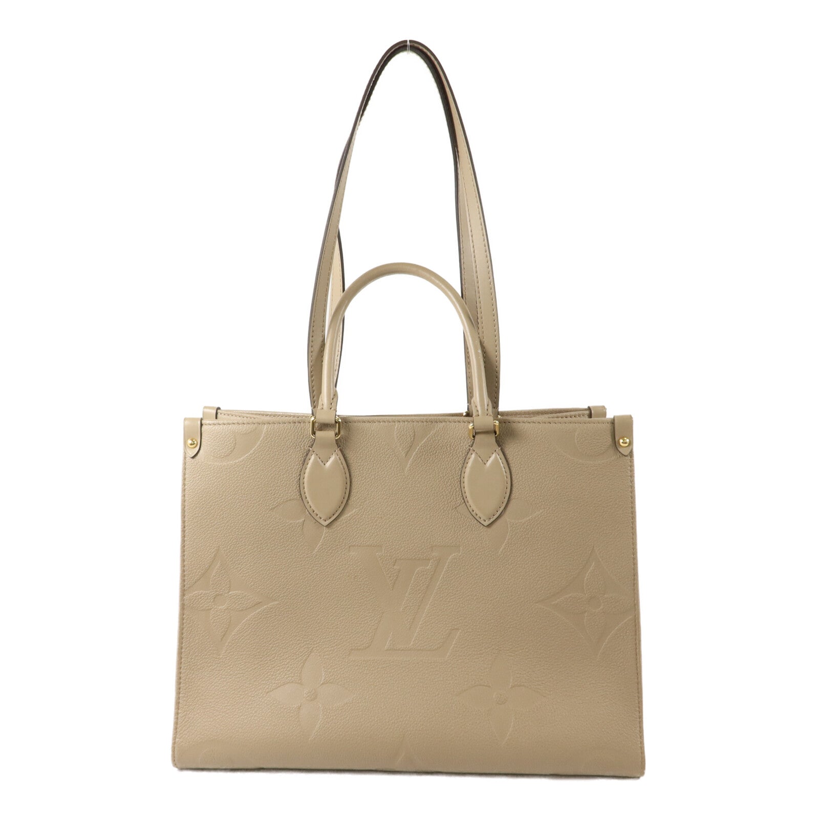 LOUIS VUITTON Monogram Empreinte On The Go MM金扣手挽肩背兩用袋
