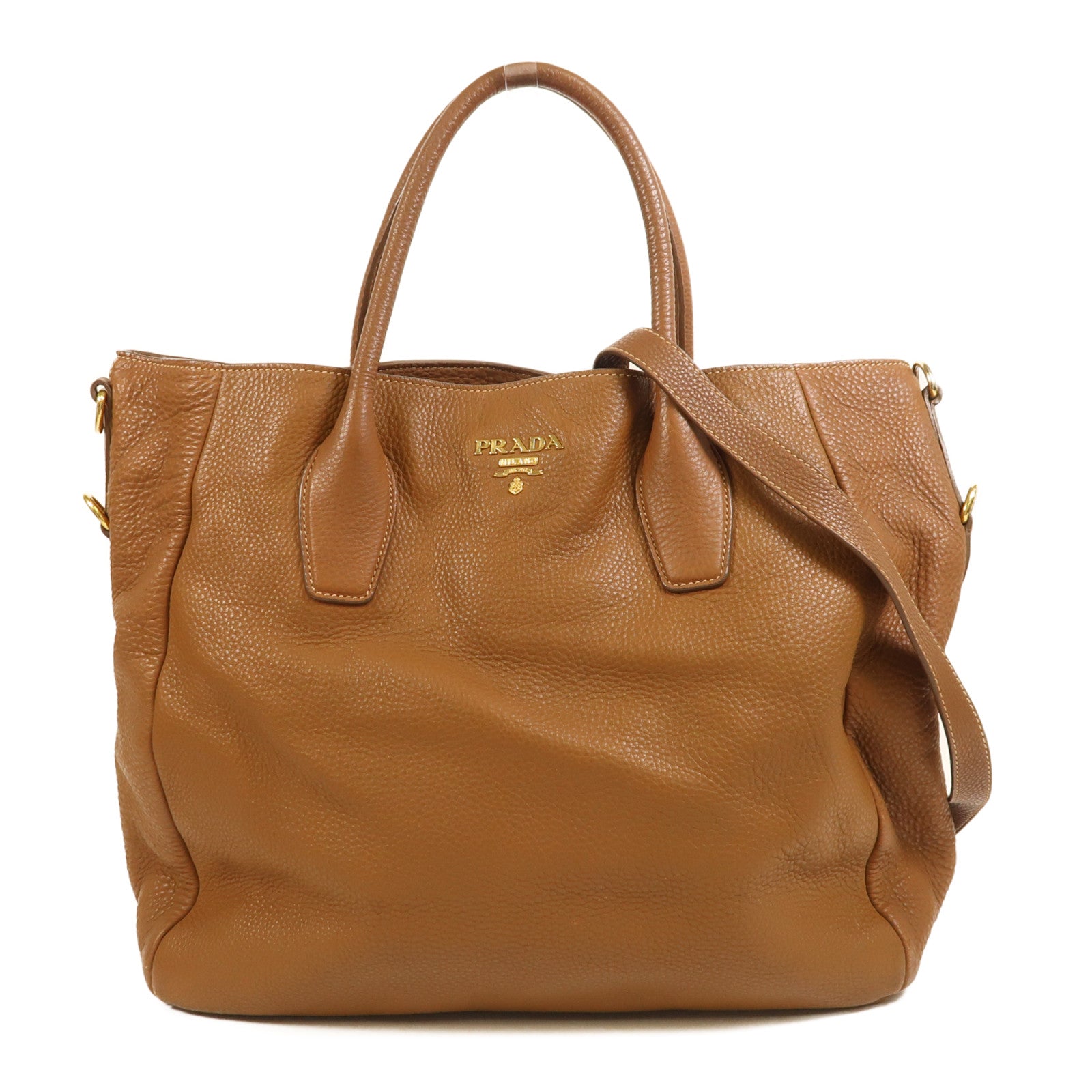 PRADA 牛皮皮革2 Way Shoulder金扣肩背袋