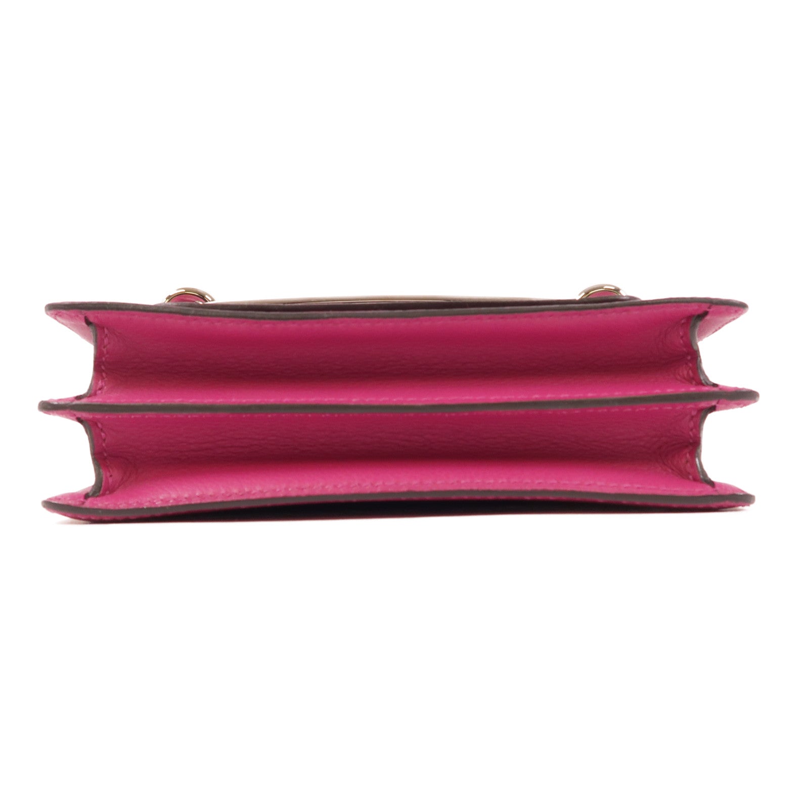 HERMES Evercolor皮革Mini Roulis銀扣肩背袋Anemone