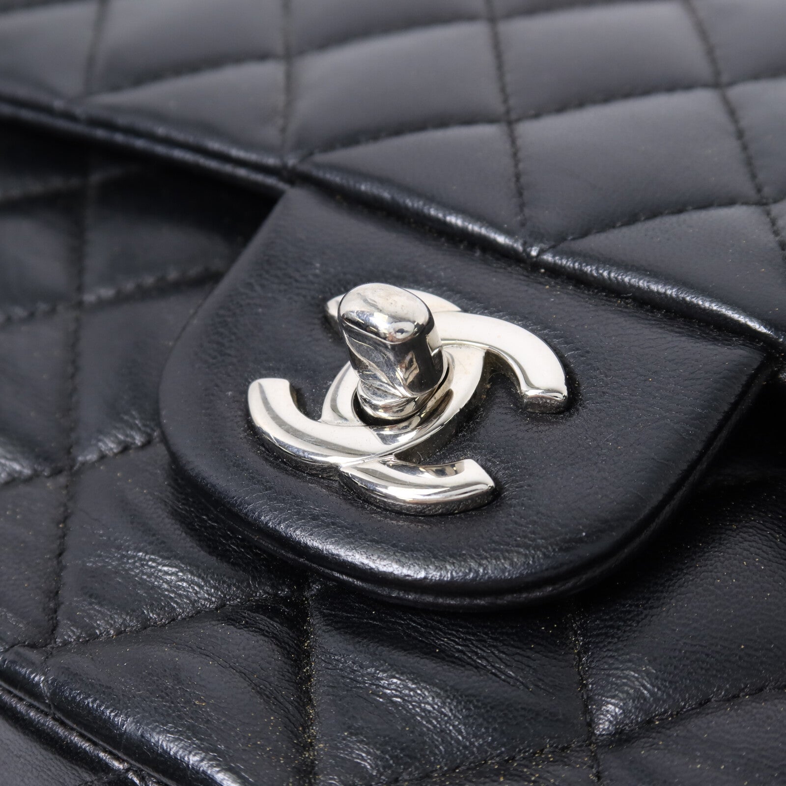 CHANEL 羊皮皮革Classic 25銀扣鏈帶肩背袋