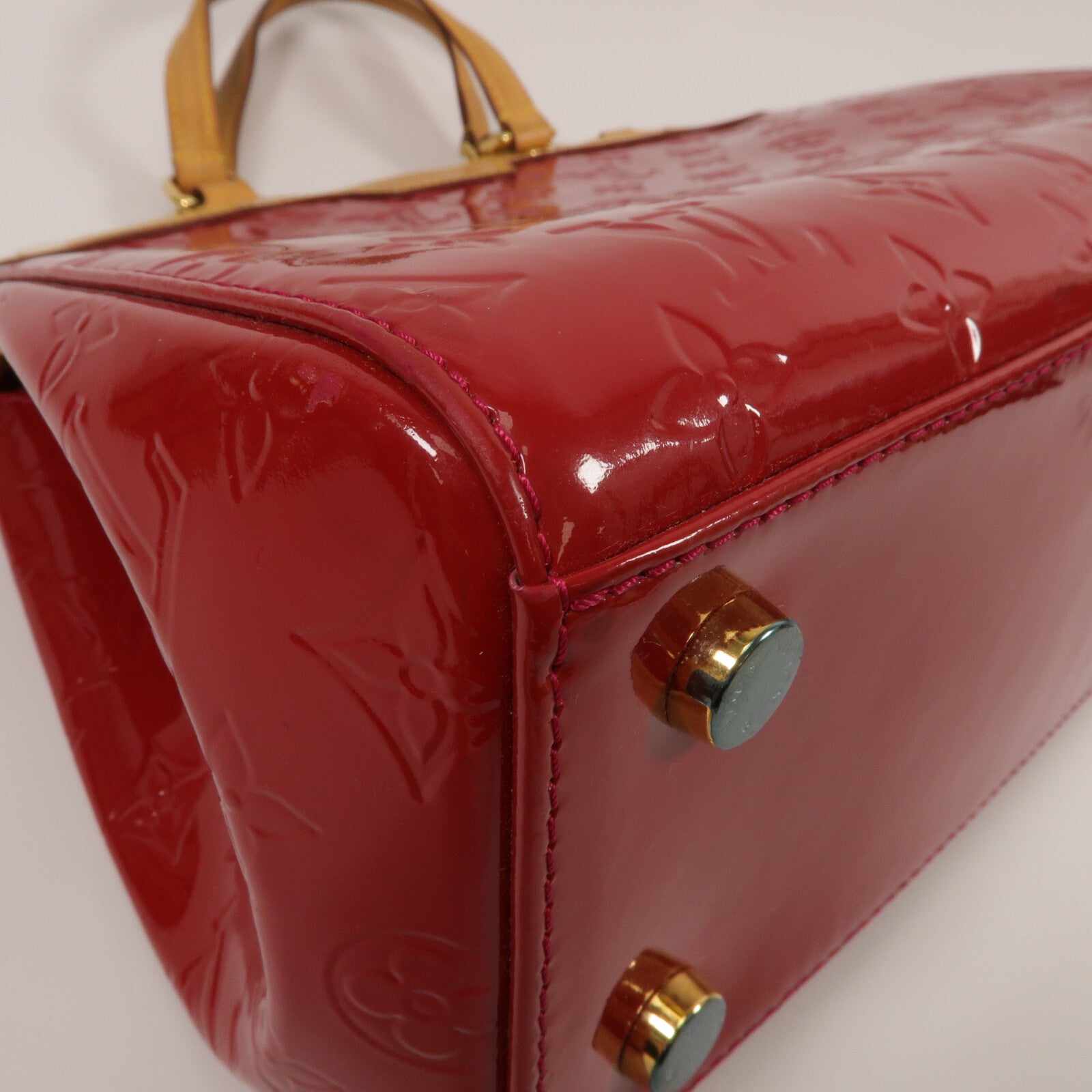 LOUIS VUITTON Mono-Vernis Brea MM手挽肩背兩用袋紅色