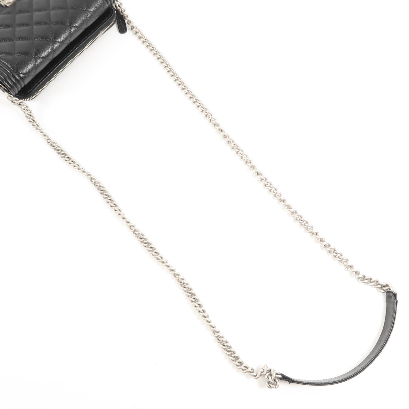 CHANEL 【激減優惠】牛皮皮革Shoulder Bag銀扣肩背袋