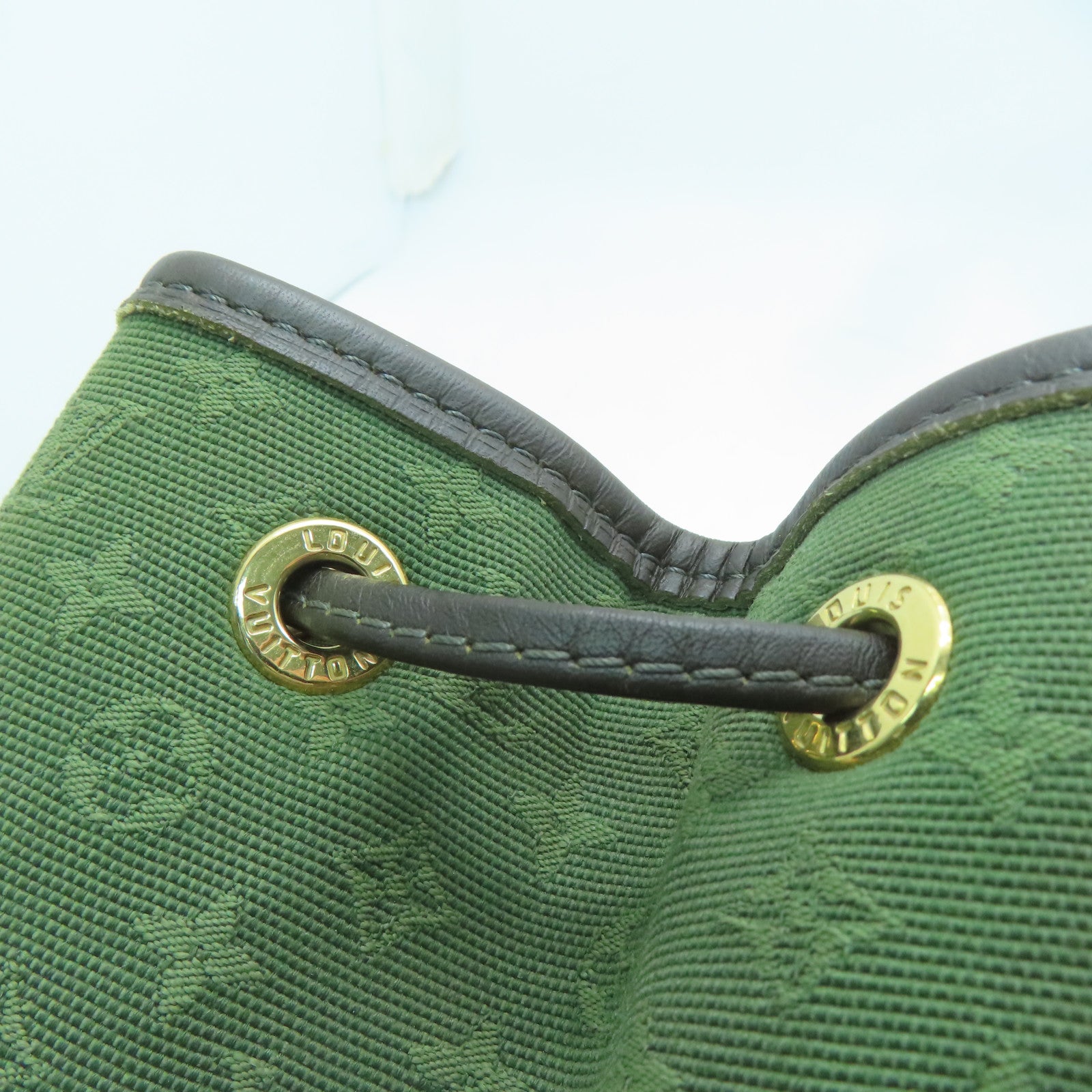 LOUIS VUITTON Monogram Mini Montsouris GM金扣背包綠色