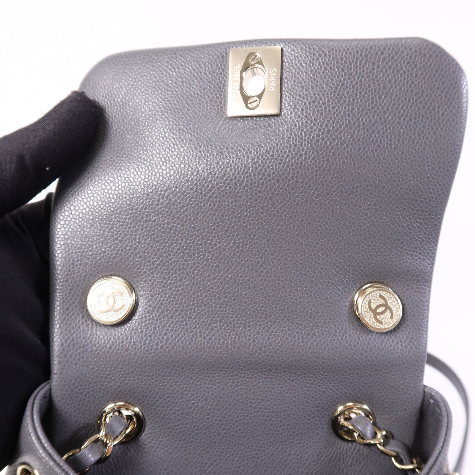 CHANEL 牛皮皮革Duma Backpack金扣背包