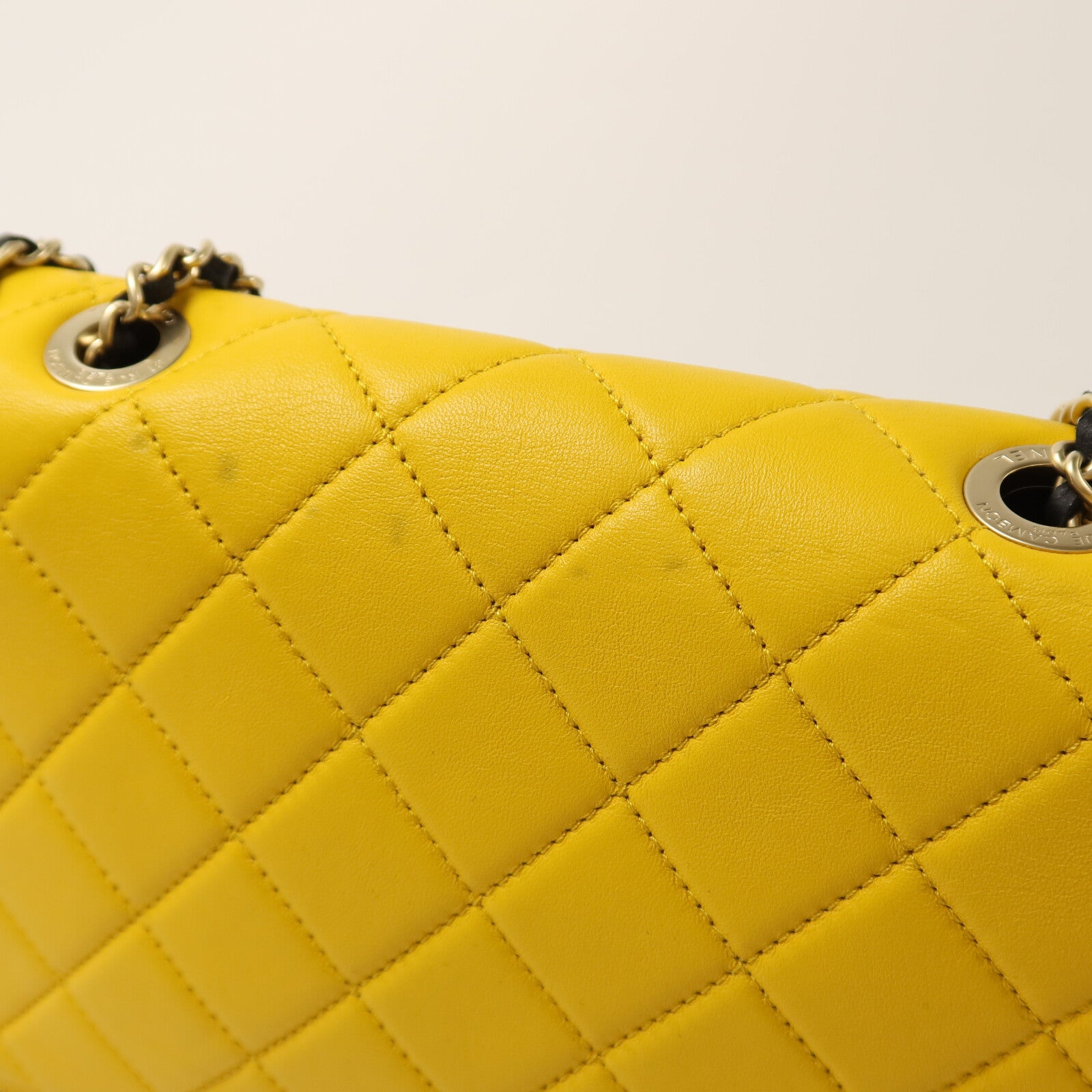 CHANEL 羊皮皮革Colorblock Medium Flap Bag金扣鏈帶肩背袋