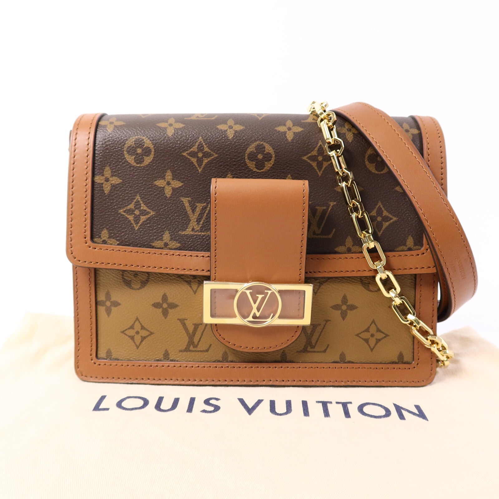 LOUIS VUITTON Monogram/Monogram Reverse Dauphine MM手挽肩背兩用袋