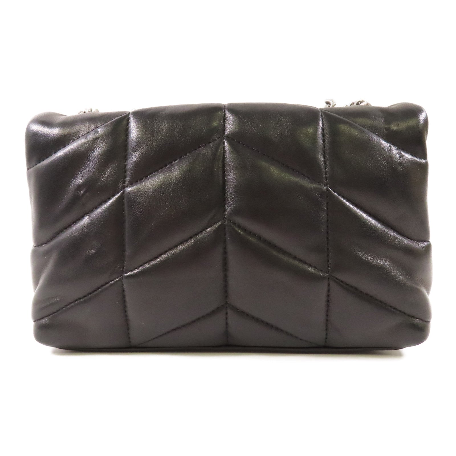 SAINT LAURENT 羊皮皮革Chain Shoulder銀扣鏈帶肩背袋