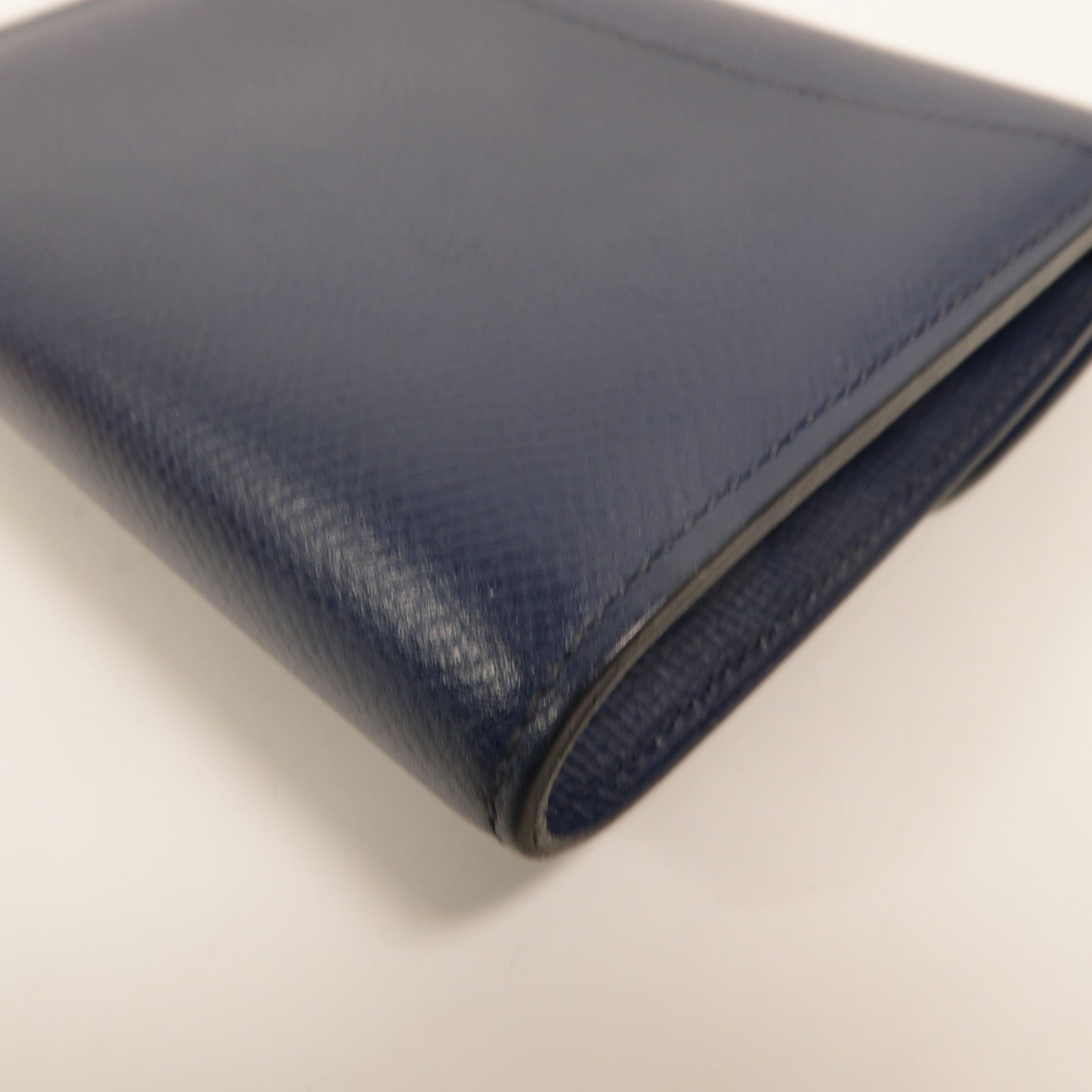 HERMES Epsom皮革Constance Compact Wallet錢包Bleu Saphir