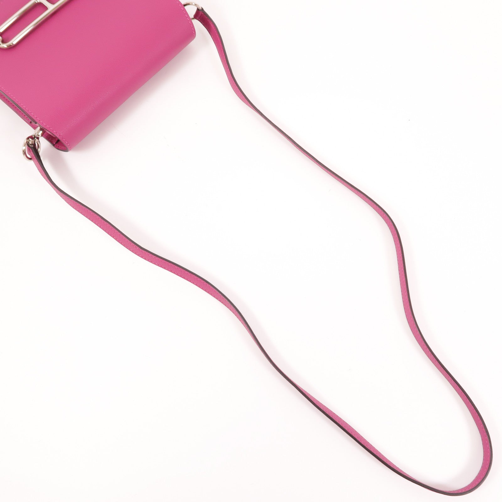 HERMES Evercolor皮革Mini Roulis銀扣肩背袋Anemone