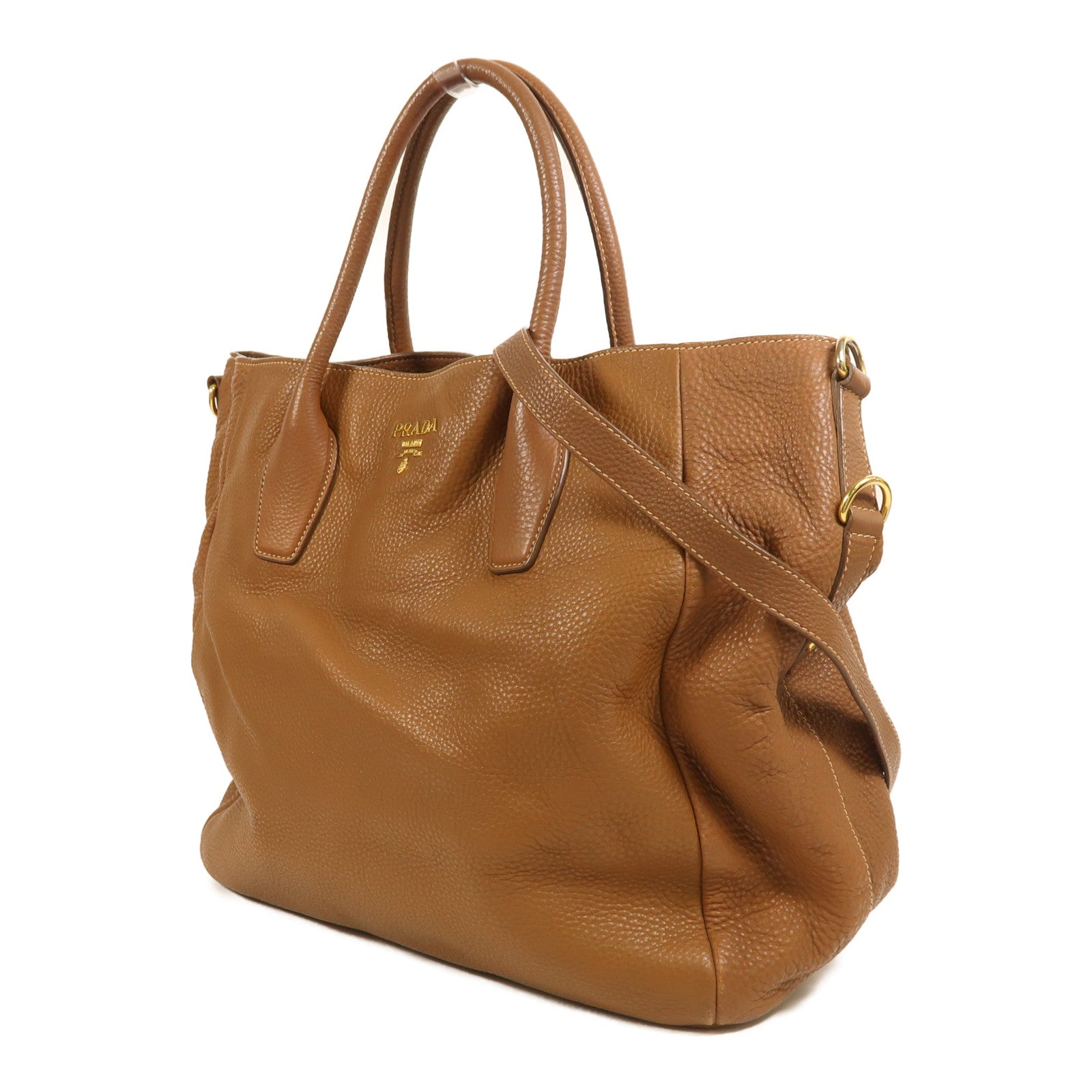 PRADA 牛皮皮革2 Way Shoulder金扣肩背袋