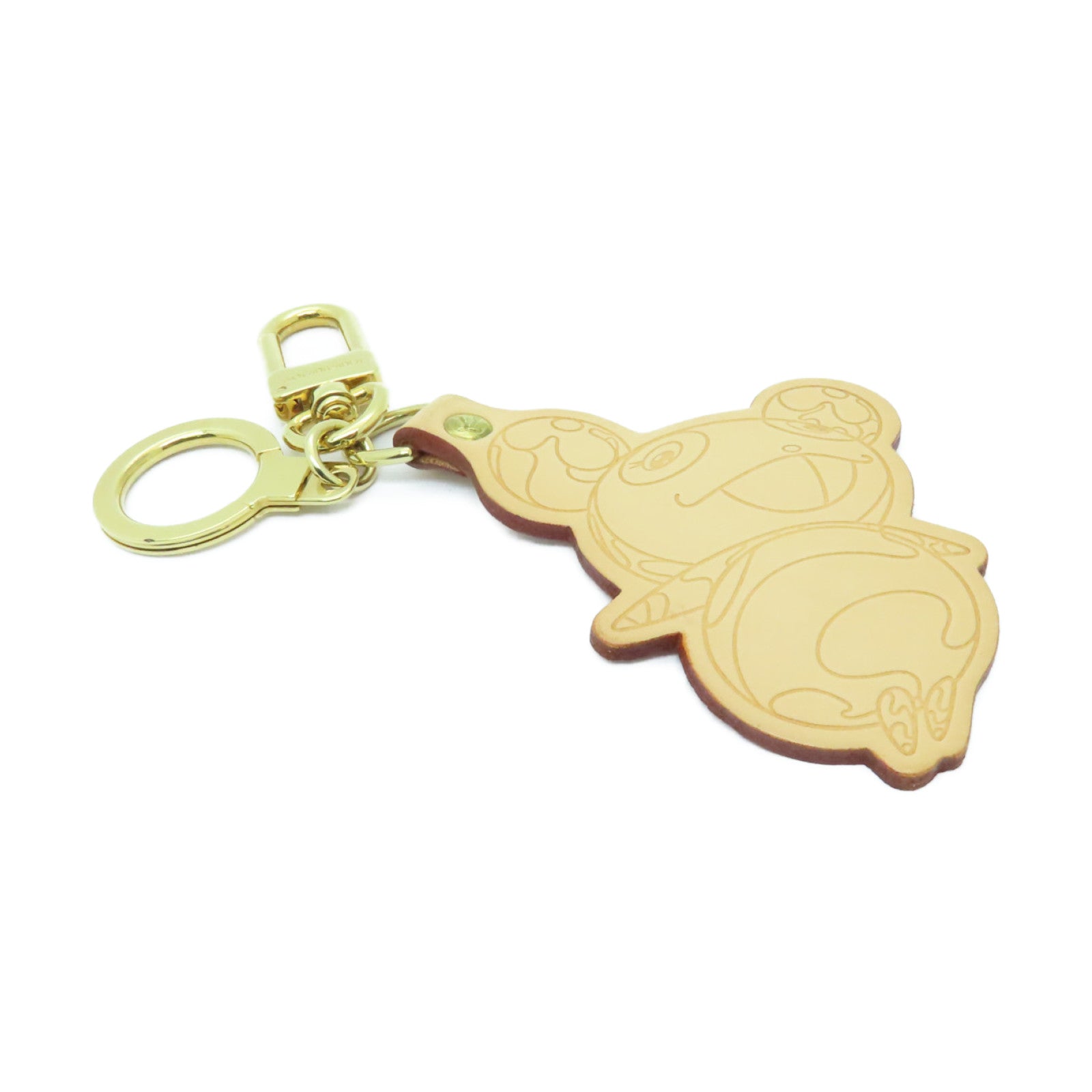 LOUIS VUITTON 【激減優惠】皮革Key Ring金扣鎖匙扣棕色