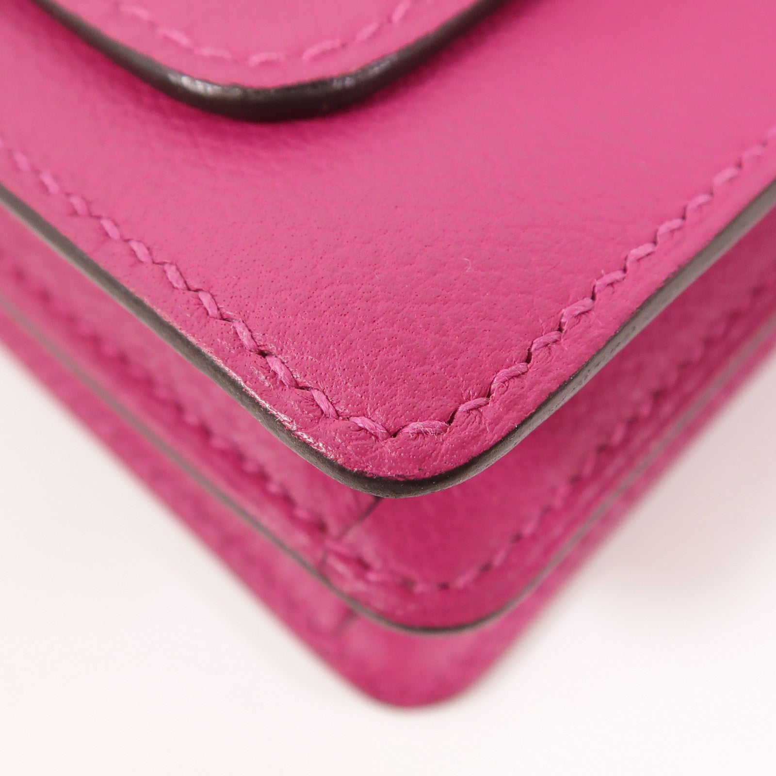 HERMES Evercolor皮革Mini Roulis銀扣肩背袋Anemone