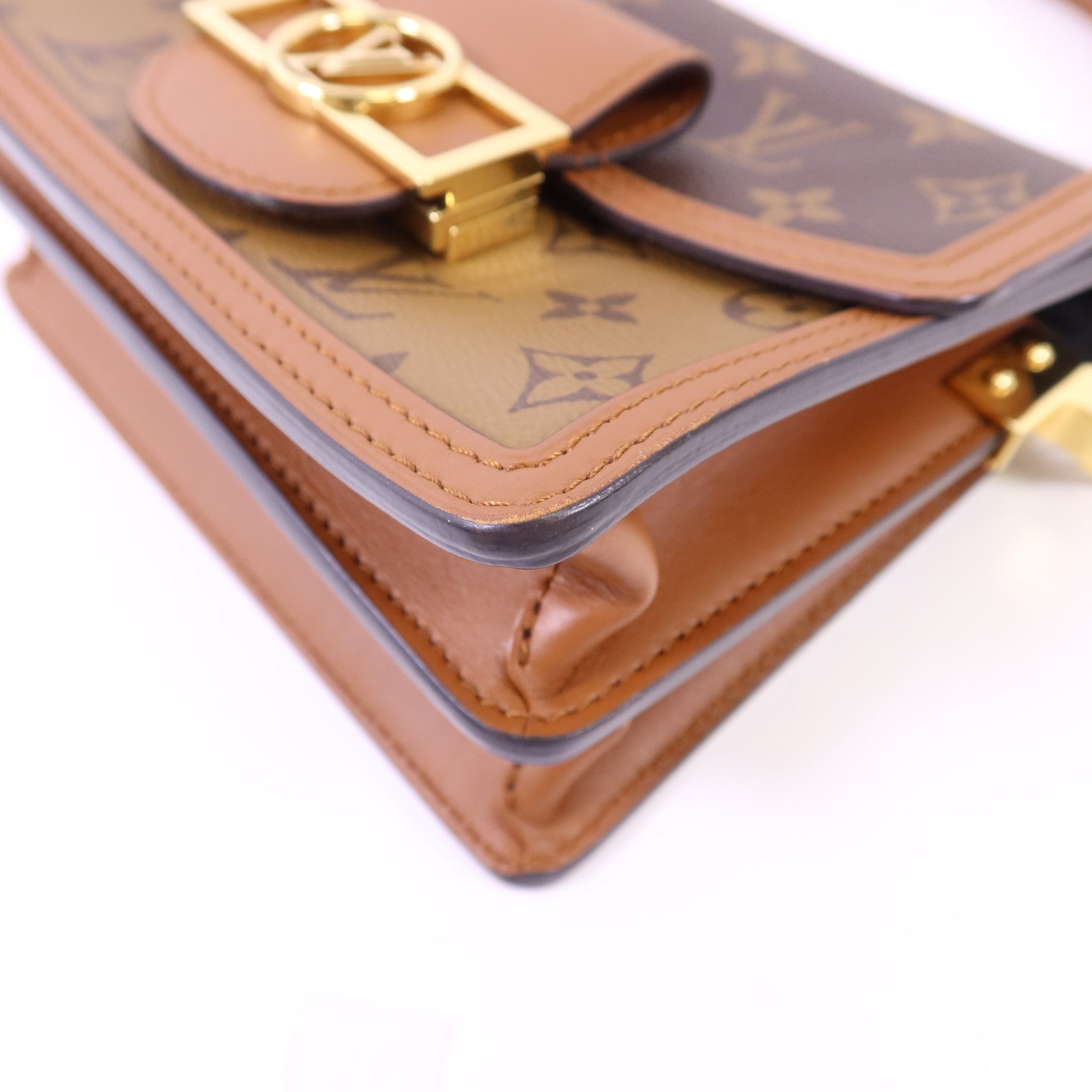 LOUIS VUITTON 【激減優惠】Monogram Reverse Mini Dauphine金扣肩背袋