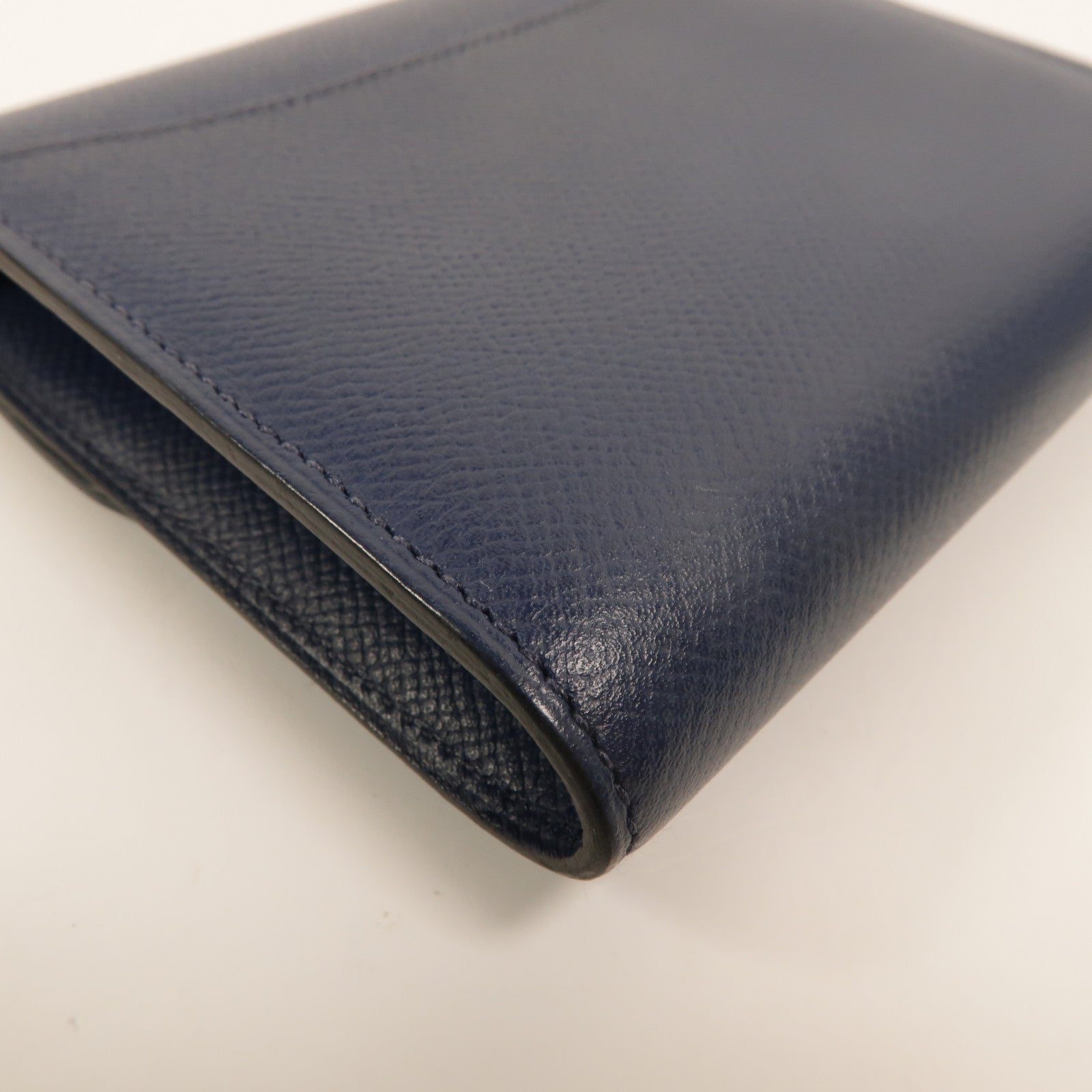 HERMES Epsom皮革Constance Compact Wallet錢包Bleu Saphir