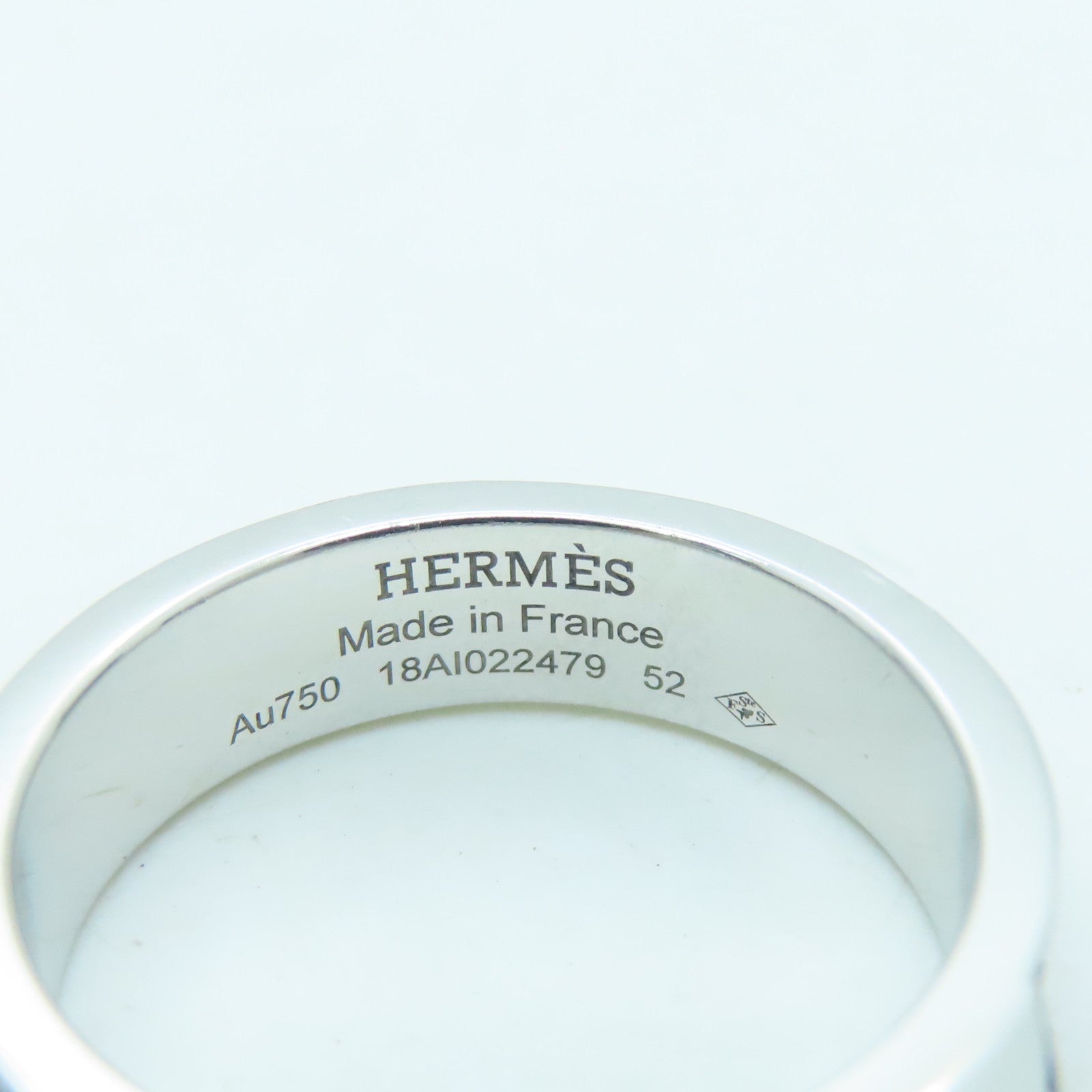 HERMES 18K White Gold Collier De Chien 0.64ct Pink Sapphire Ring #52 US#5.75