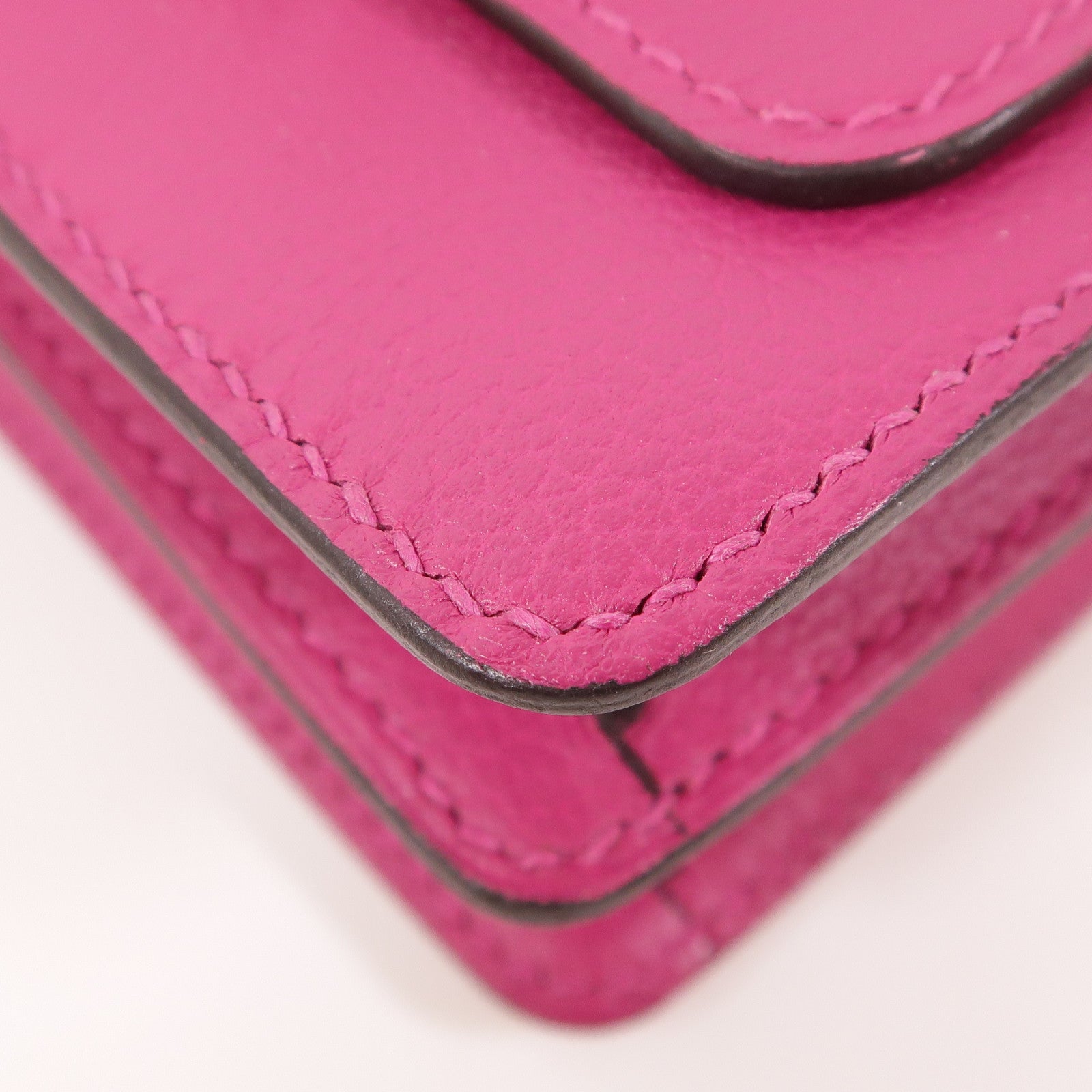 HERMES Evercolor皮革Mini Roulis銀扣肩背袋Anemone