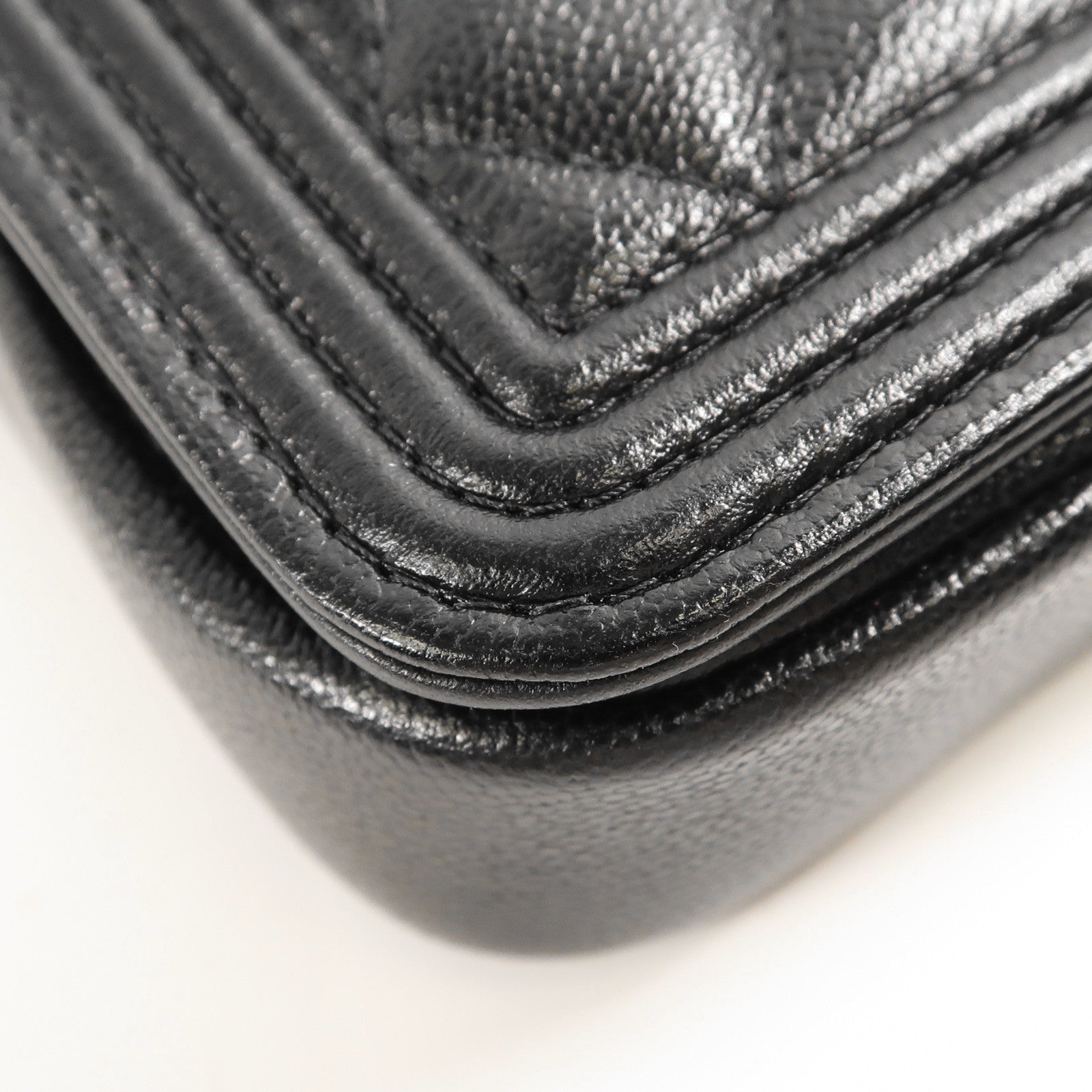 CHANEL 牛皮皮革Shoulder Bag銀扣肩背袋