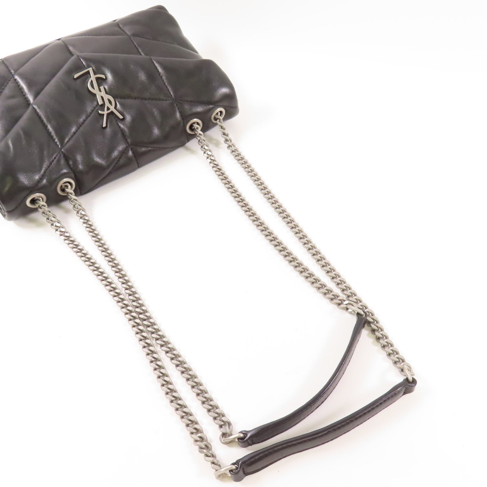 SAINT LAURENT 羊皮皮革Chain Shoulder銀扣鏈帶肩背袋